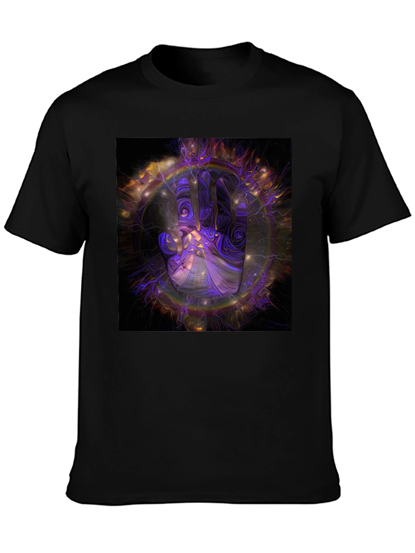 Abstract Hand Graphic Print Black T-Shirt