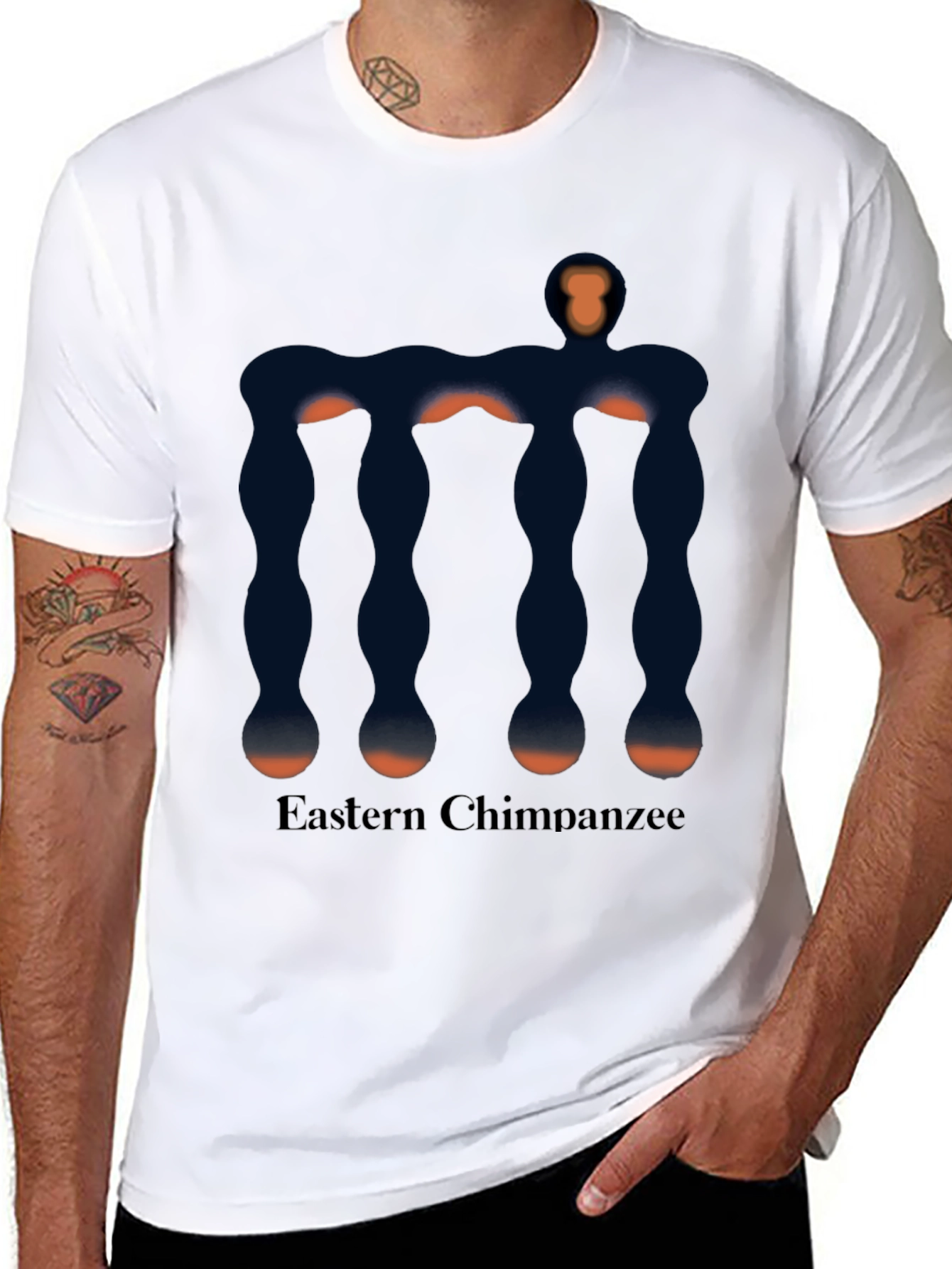 Eastern Chimpanzee Graphic Black T-Shirt