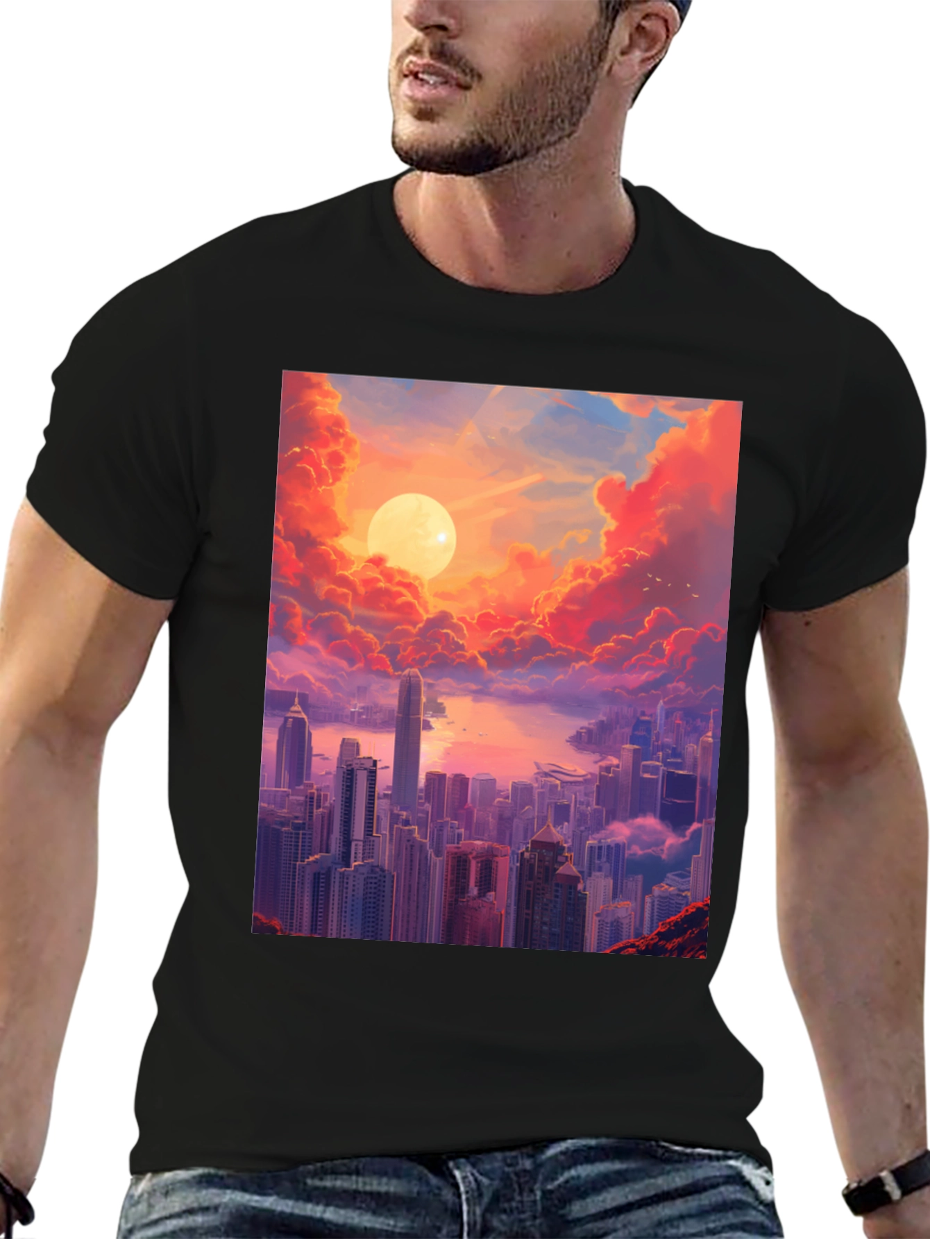 Sunset Cityscape Graphic Tee