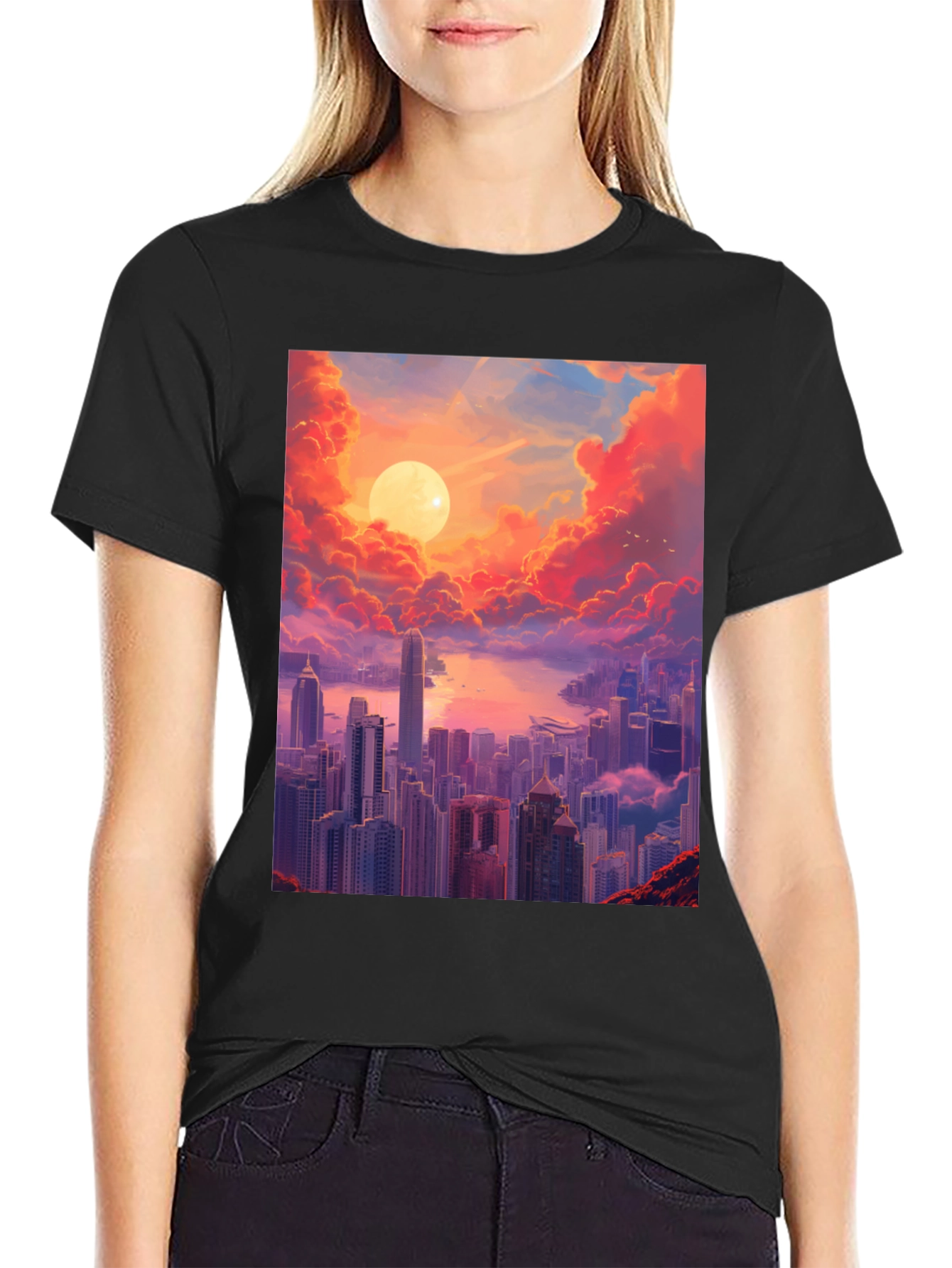 Sunset Cityscape Graphic Tee