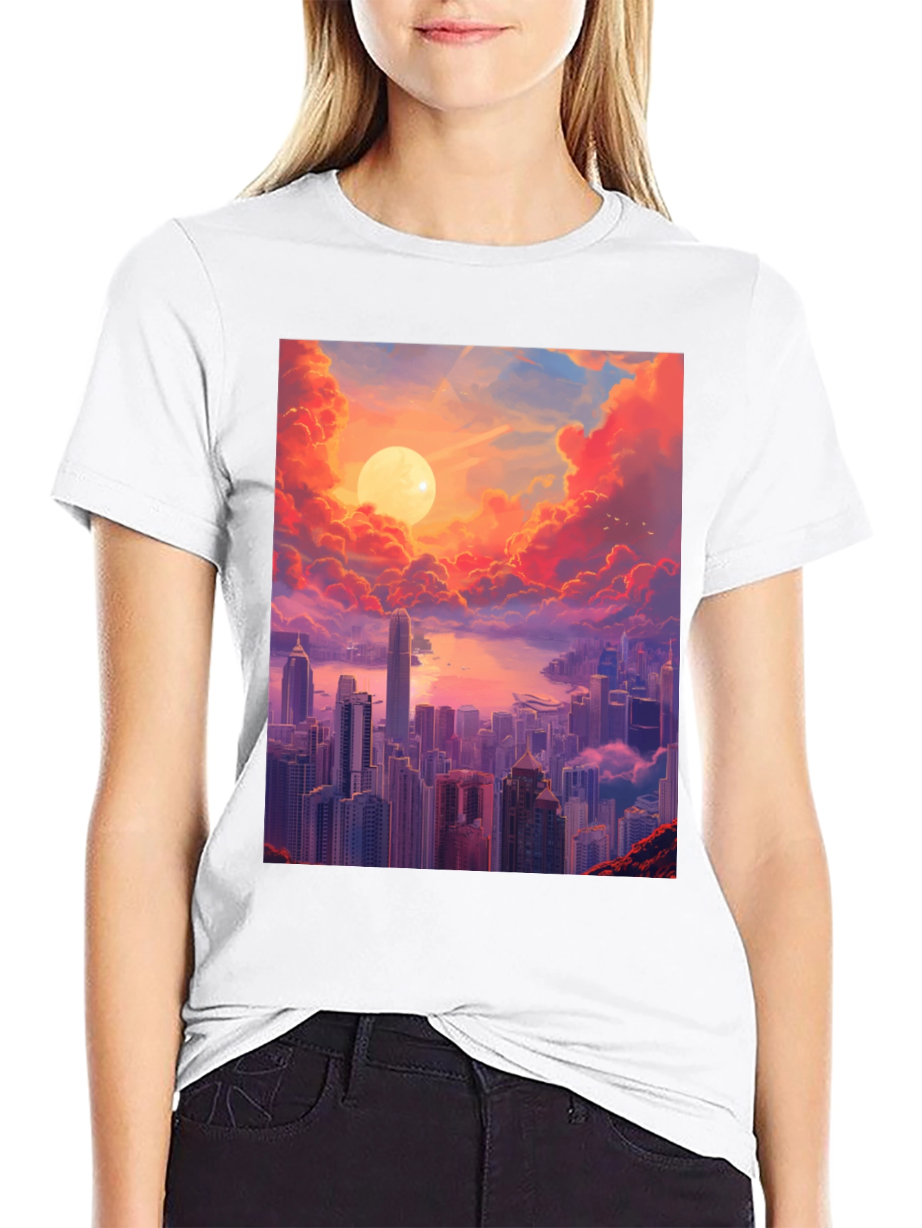 Sunset Cityscape Graphic Tee
