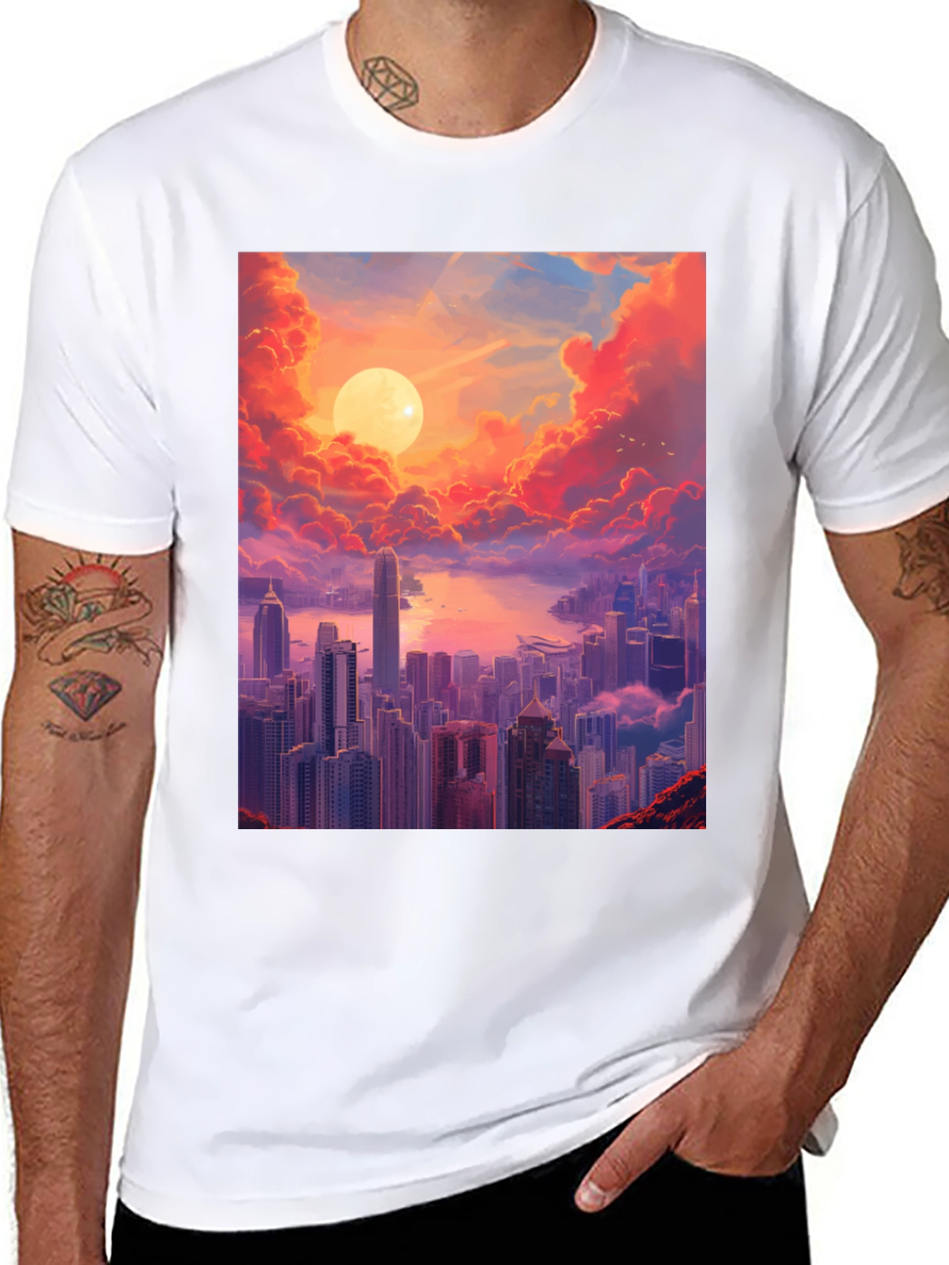 Sunset Cityscape Graphic Tee