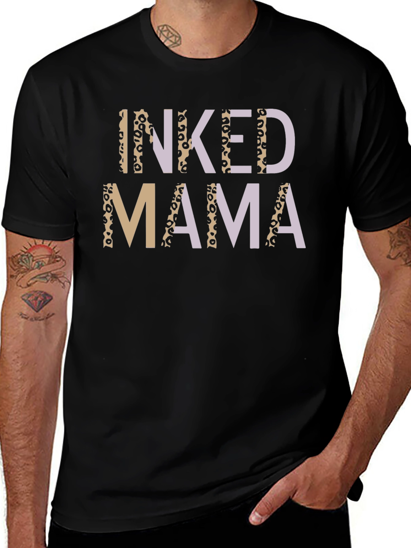 Inked Mama Graphic Tee - Leopard Print Accents