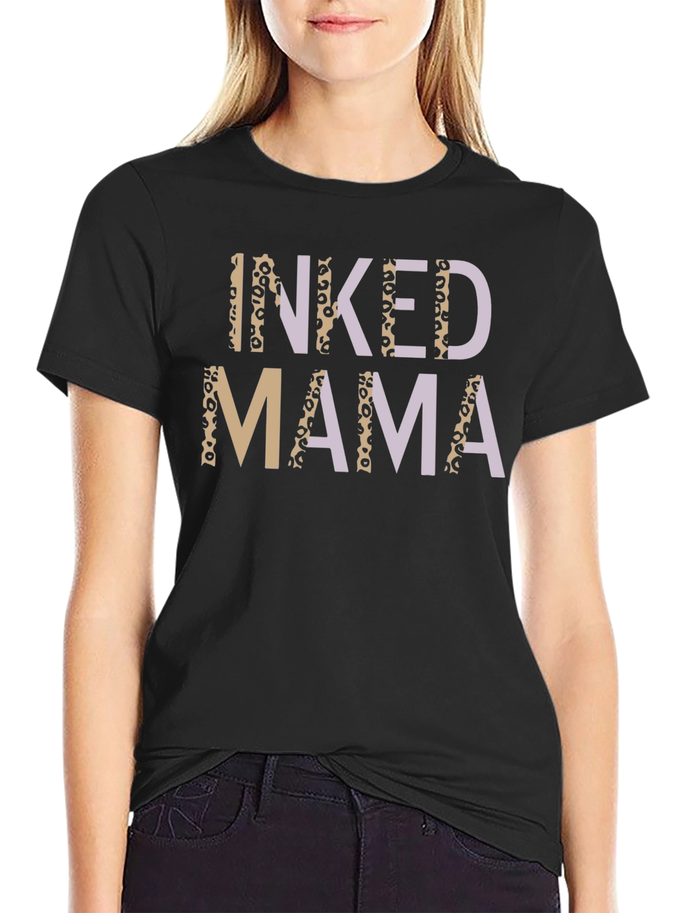 Inked Mama Graphic Tee - Leopard Print Accents