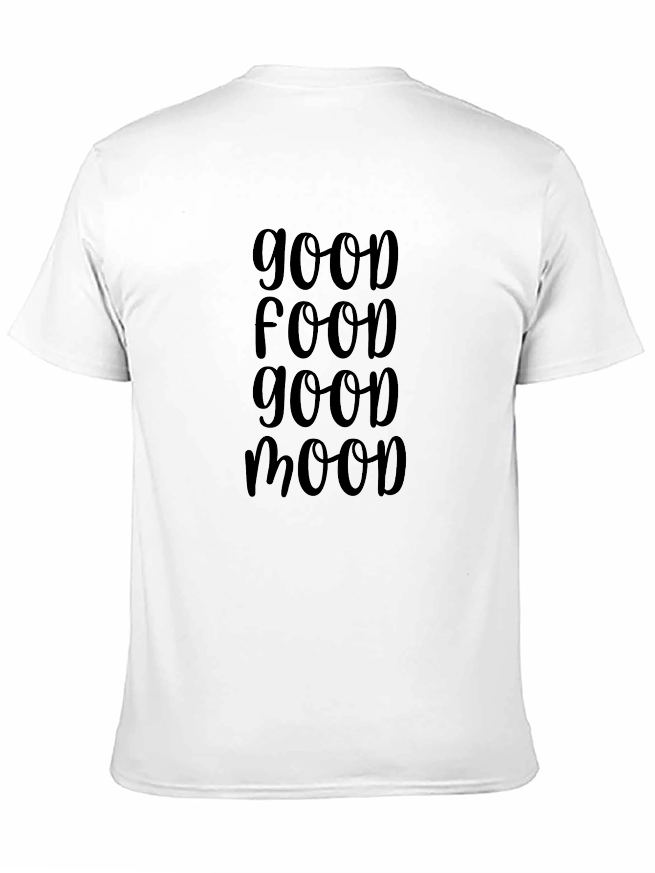 Good Food Good Mood Black Graphic T-Shirt