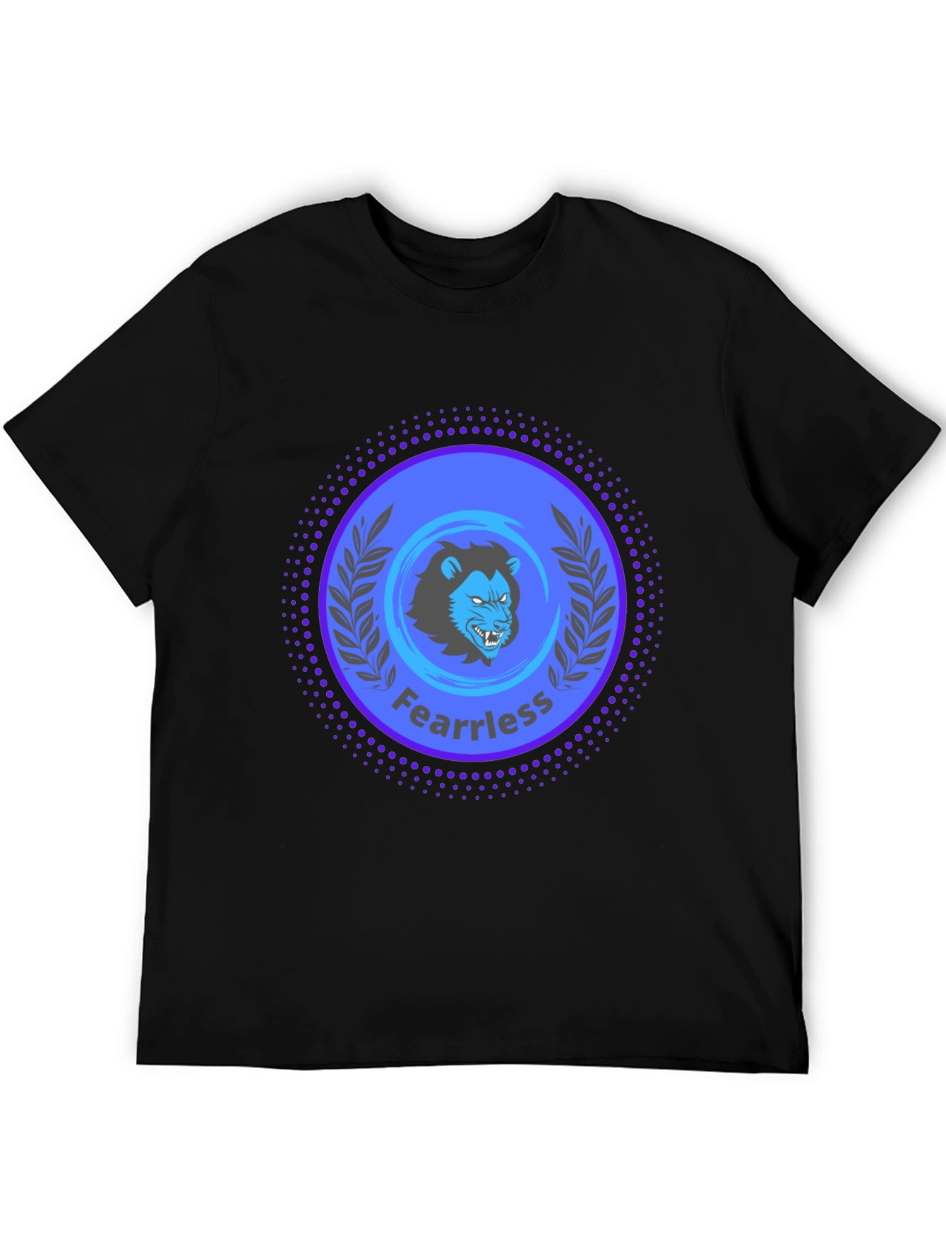 Fearless Lion Graphic Print T-Shirt