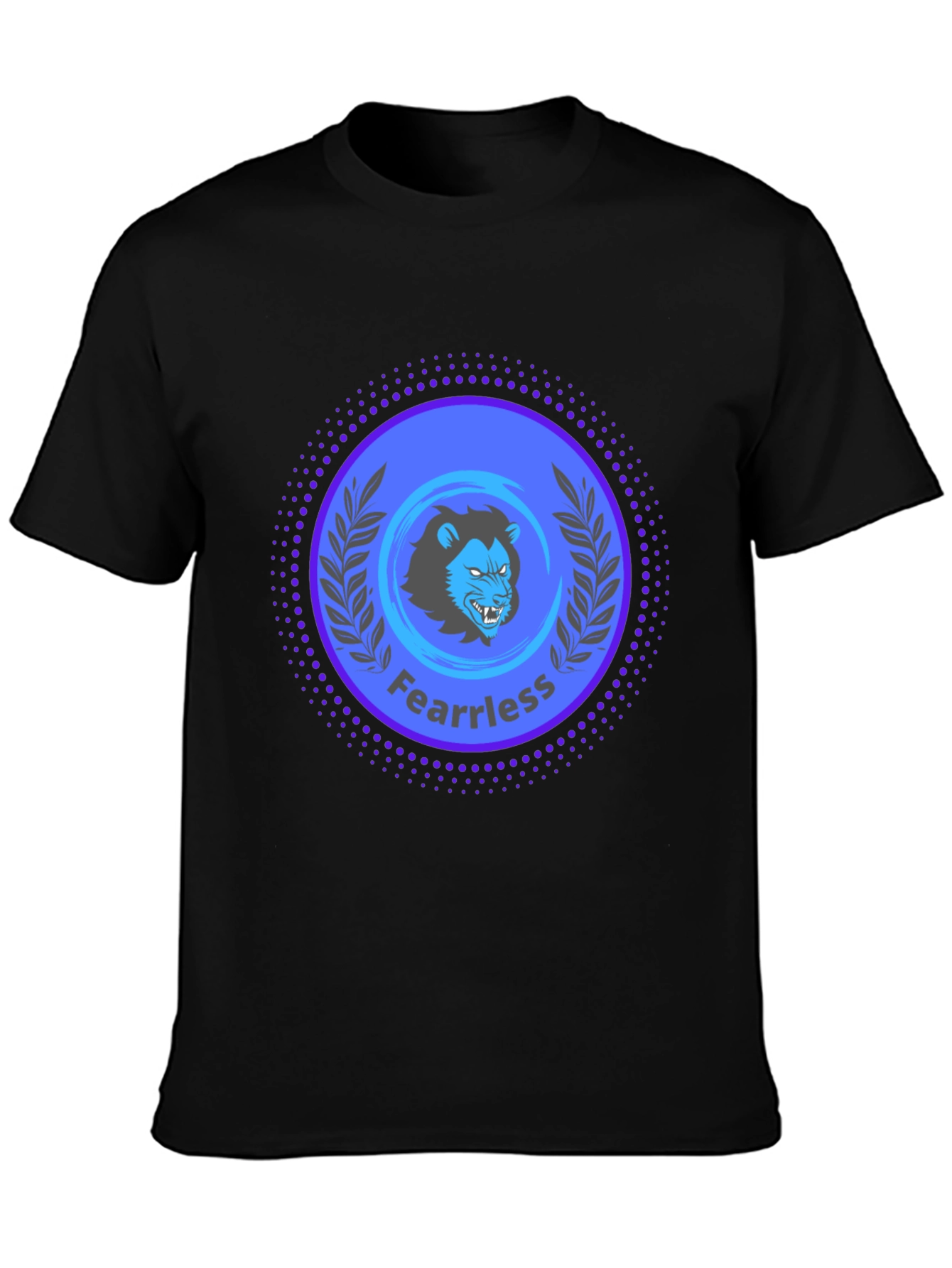 Fearless Lion Graphic Print T-Shirt