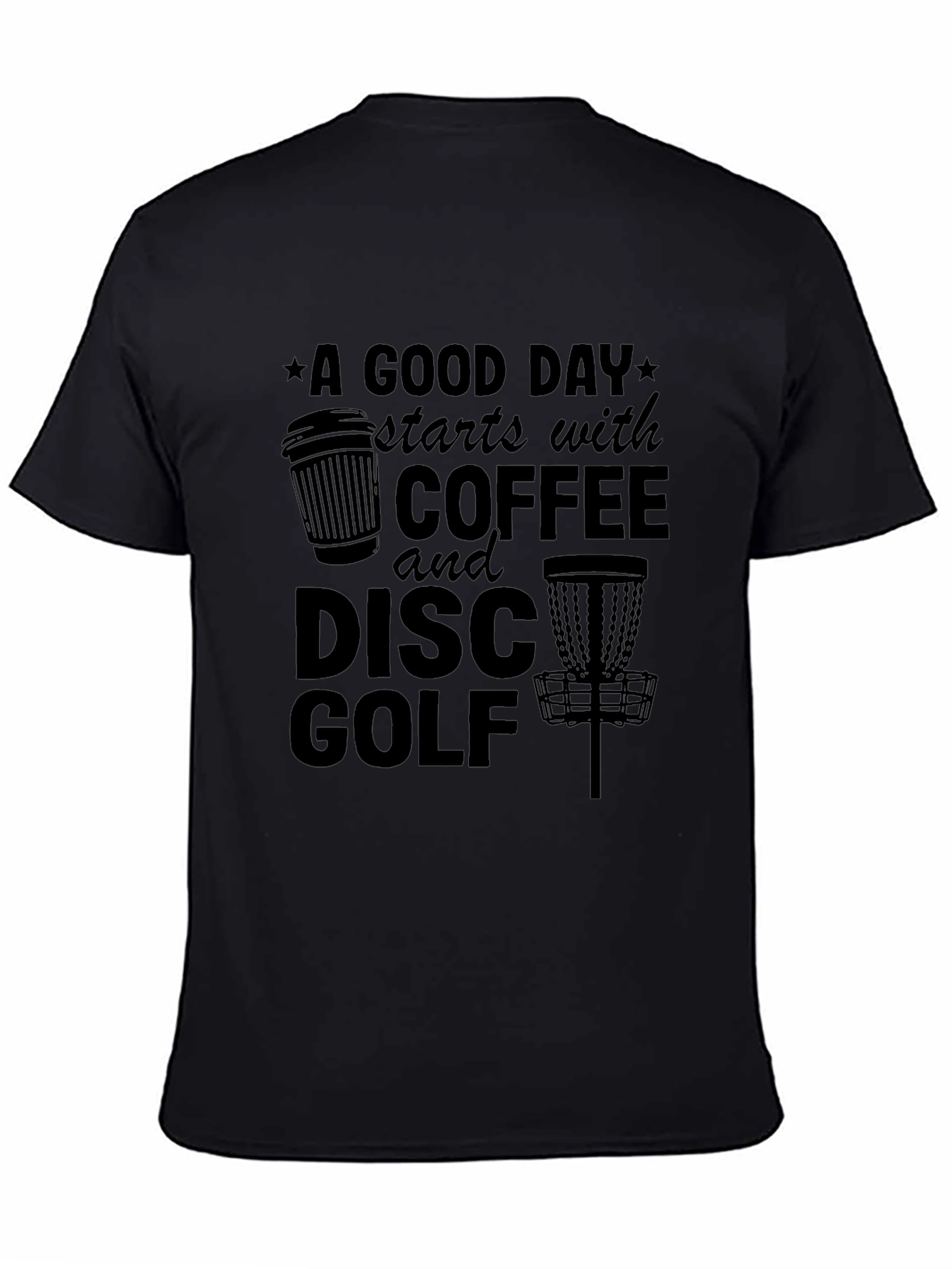 Coffee & Disc Golf Black T-Shirt