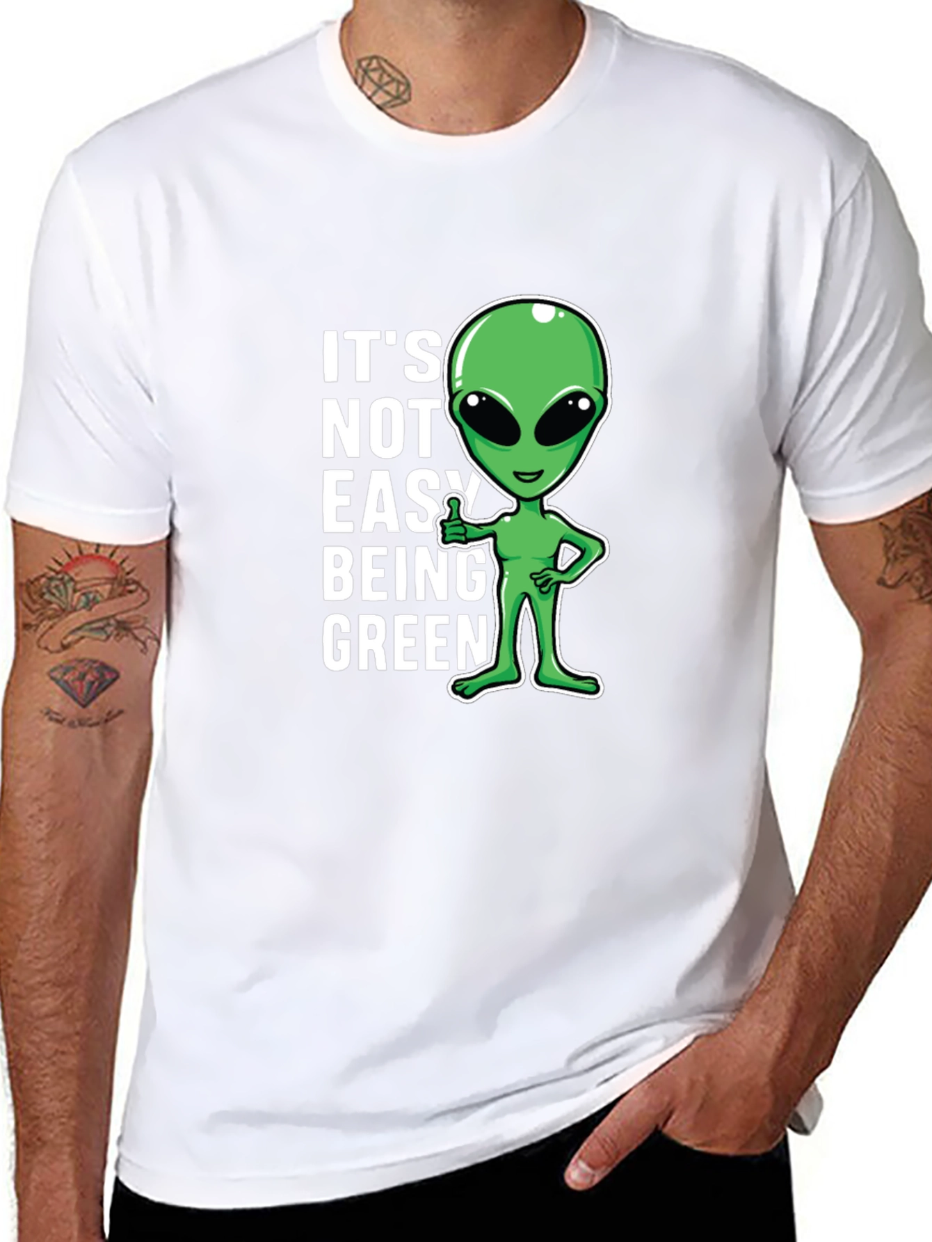 Its Not Easy Being Green Alien Graphic T-Shirt