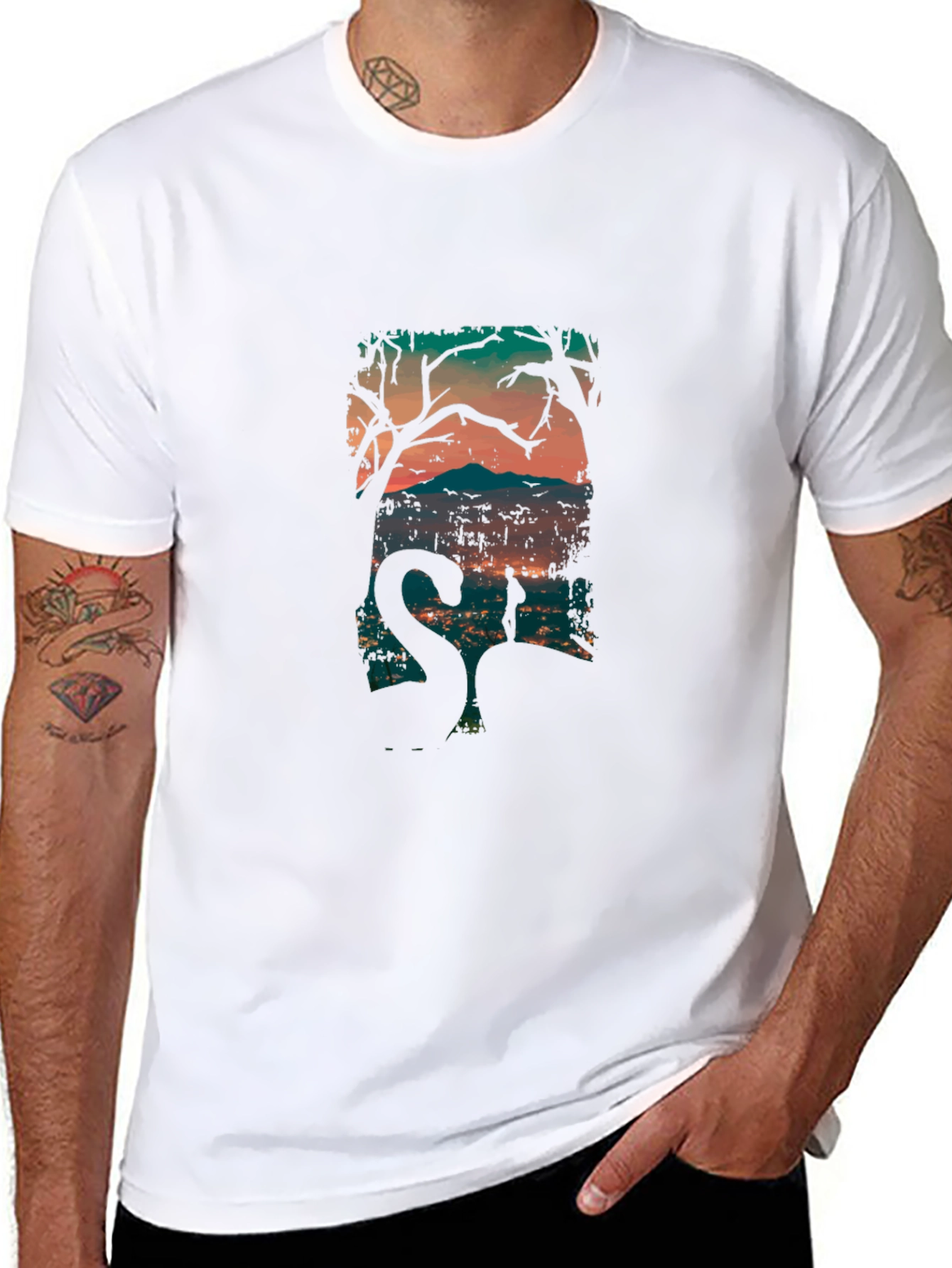 Mystic Silhouette Graphic Tee - Black