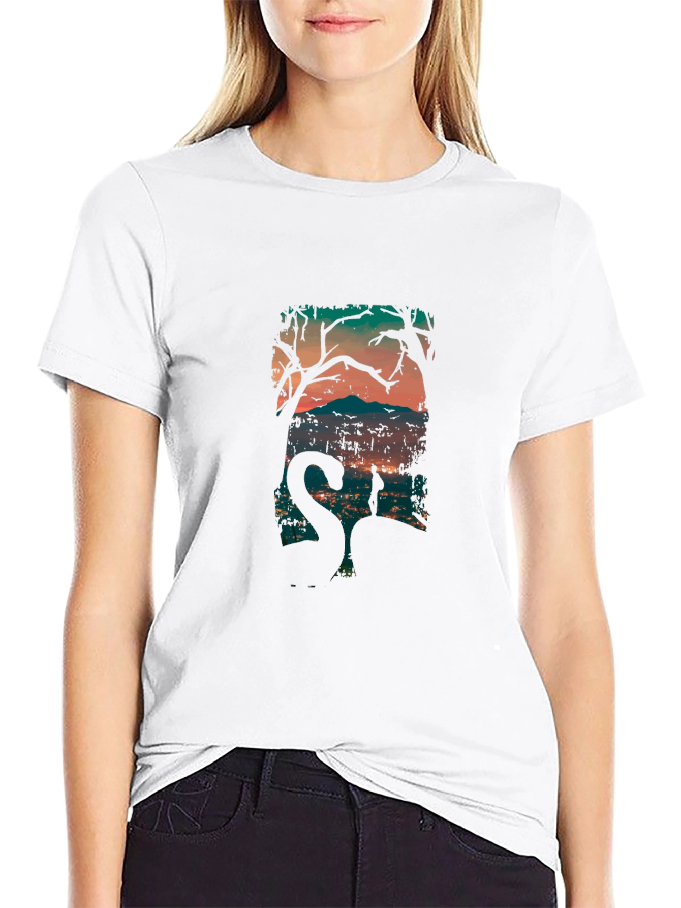 Mystic Silhouette Graphic Tee - Black