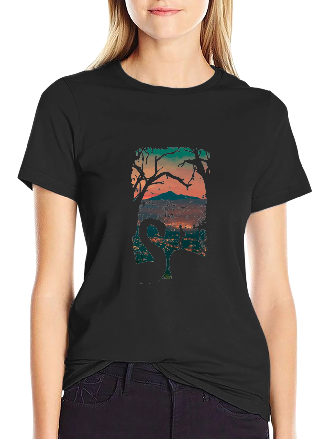 Mystic Silhouette Graphic Tee - Black
