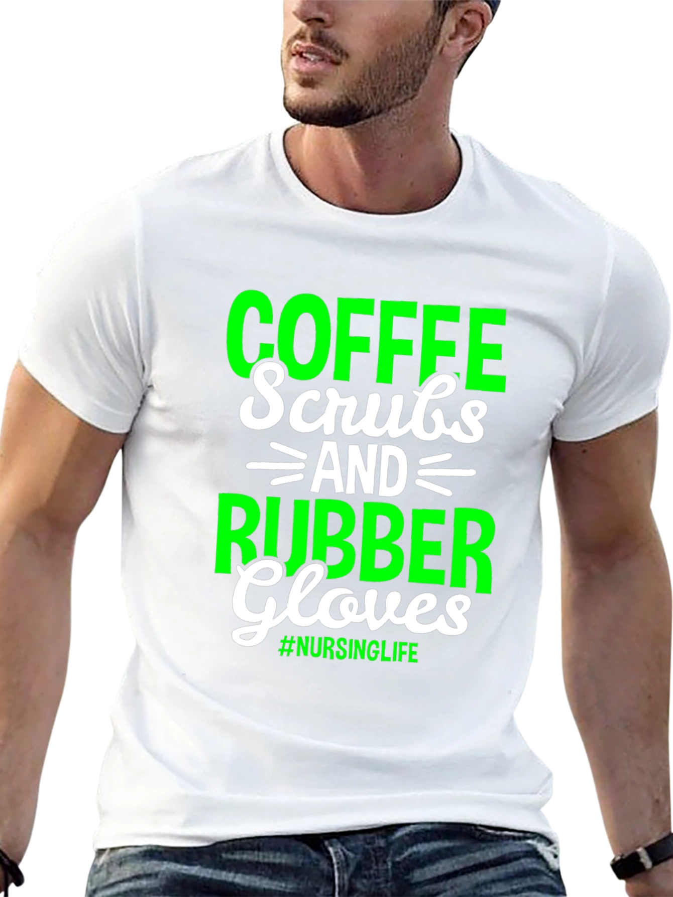 Coffee Scrubs Rubber Gloves Nursing Life T-Shirt