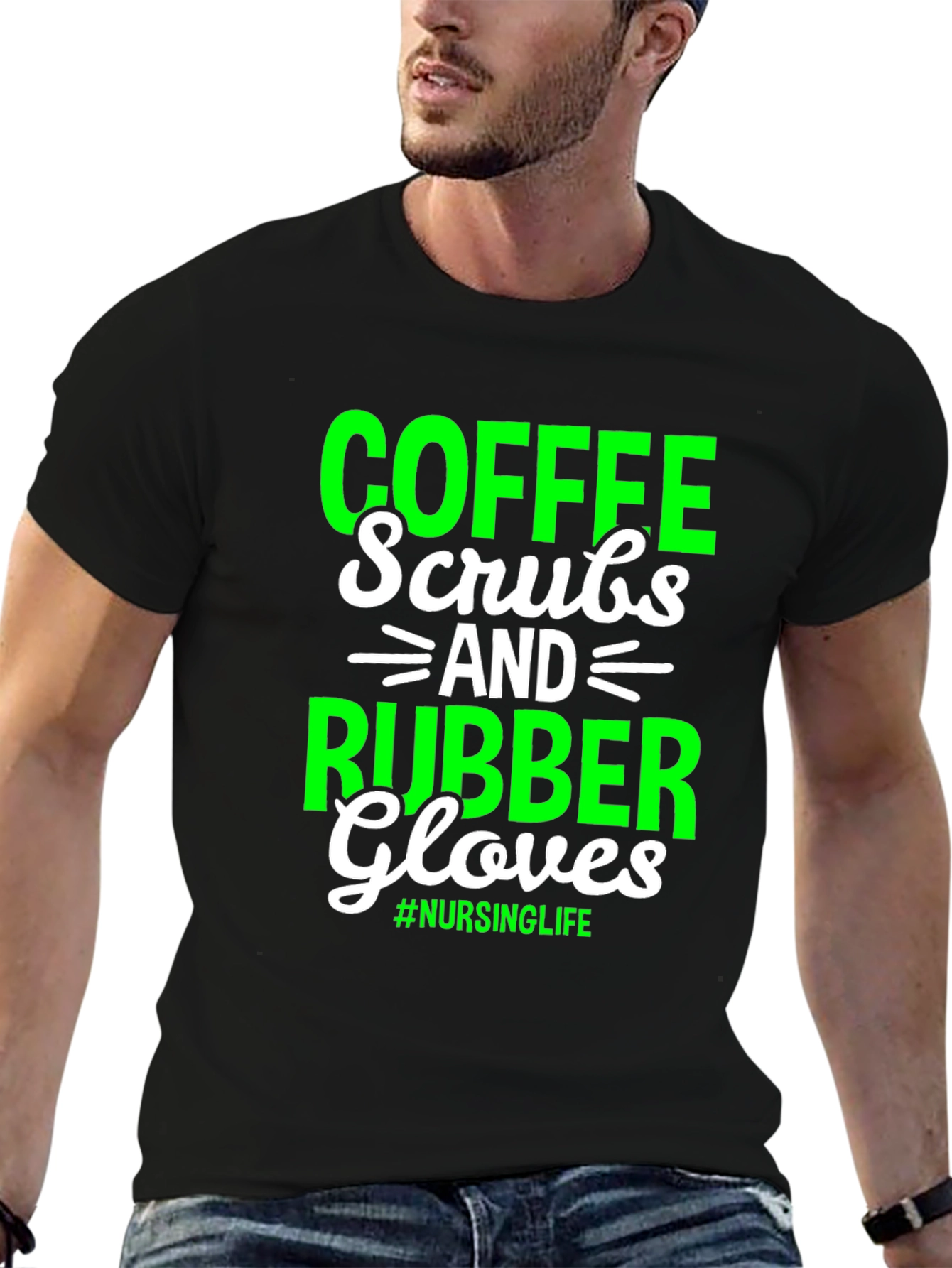 Coffee Scrubs Rubber Gloves Nursing Life T-Shirt