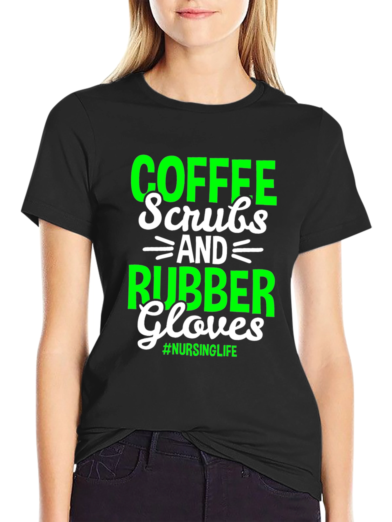 Coffee Scrubs Rubber Gloves Nursing Life T-Shirt