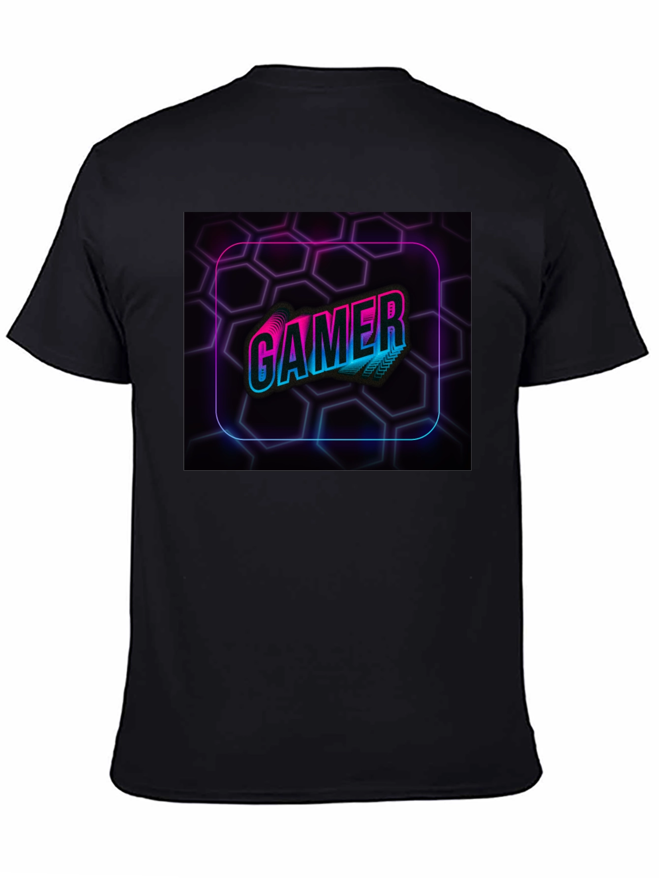 Neon Gamer Graphic Black T-Shirt