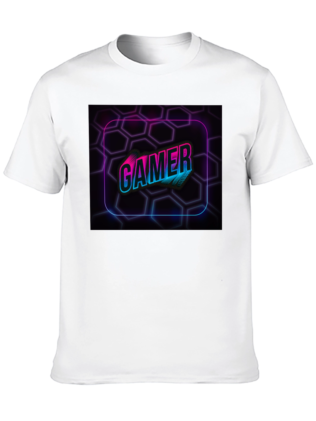 Neon Gamer Graphic Black T-Shirt