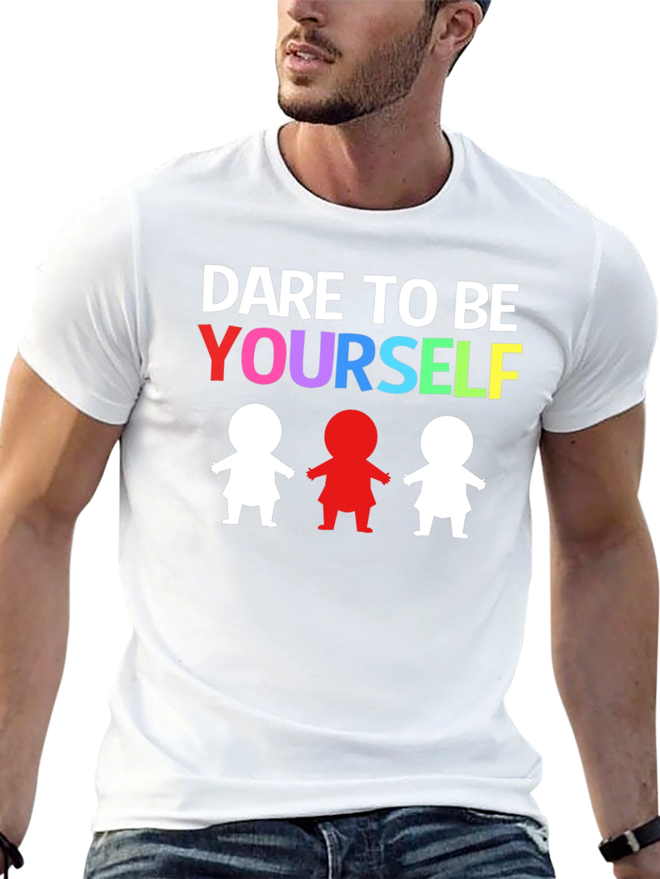 Dare to Be Yourself Graphic Print Black T-Shirt