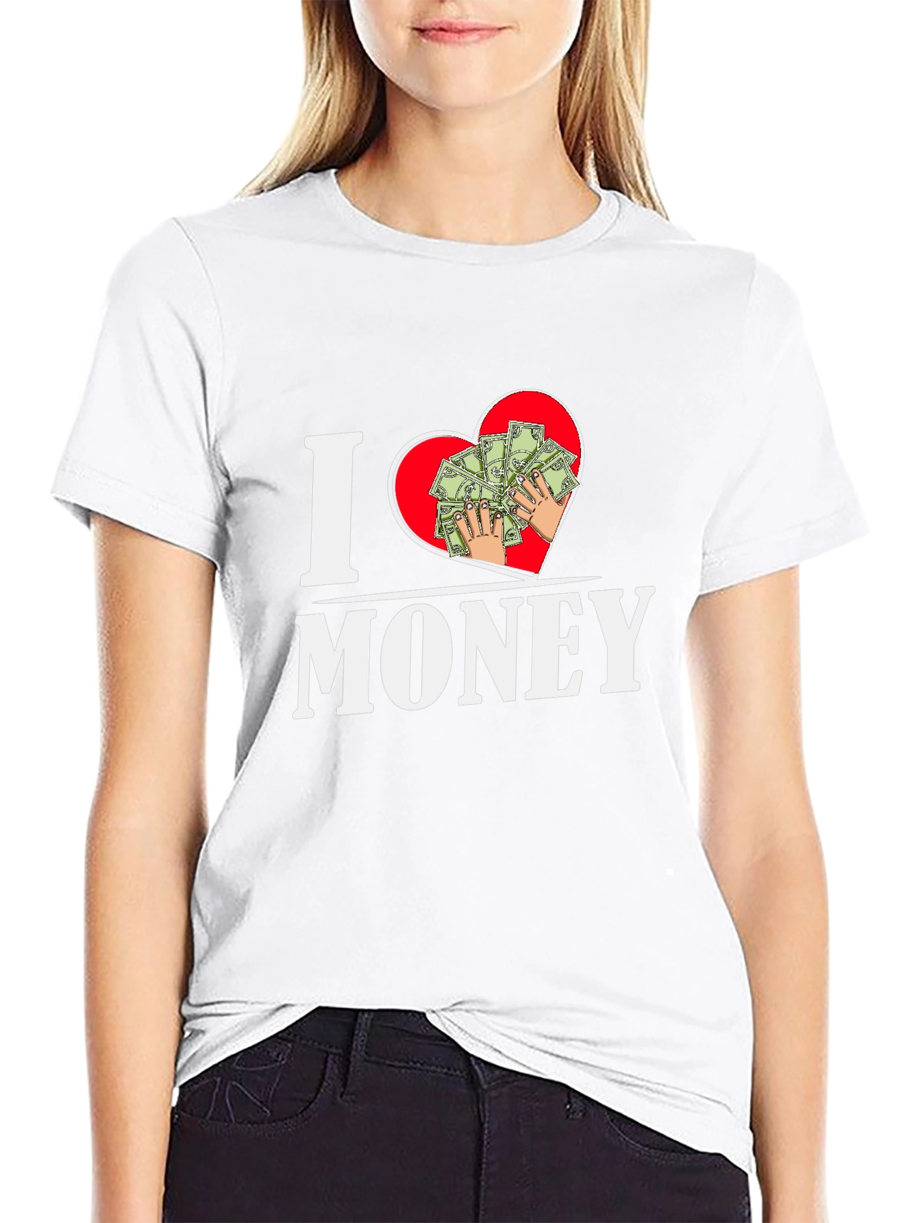 I Heart Money Graphic T-Shirt - Black