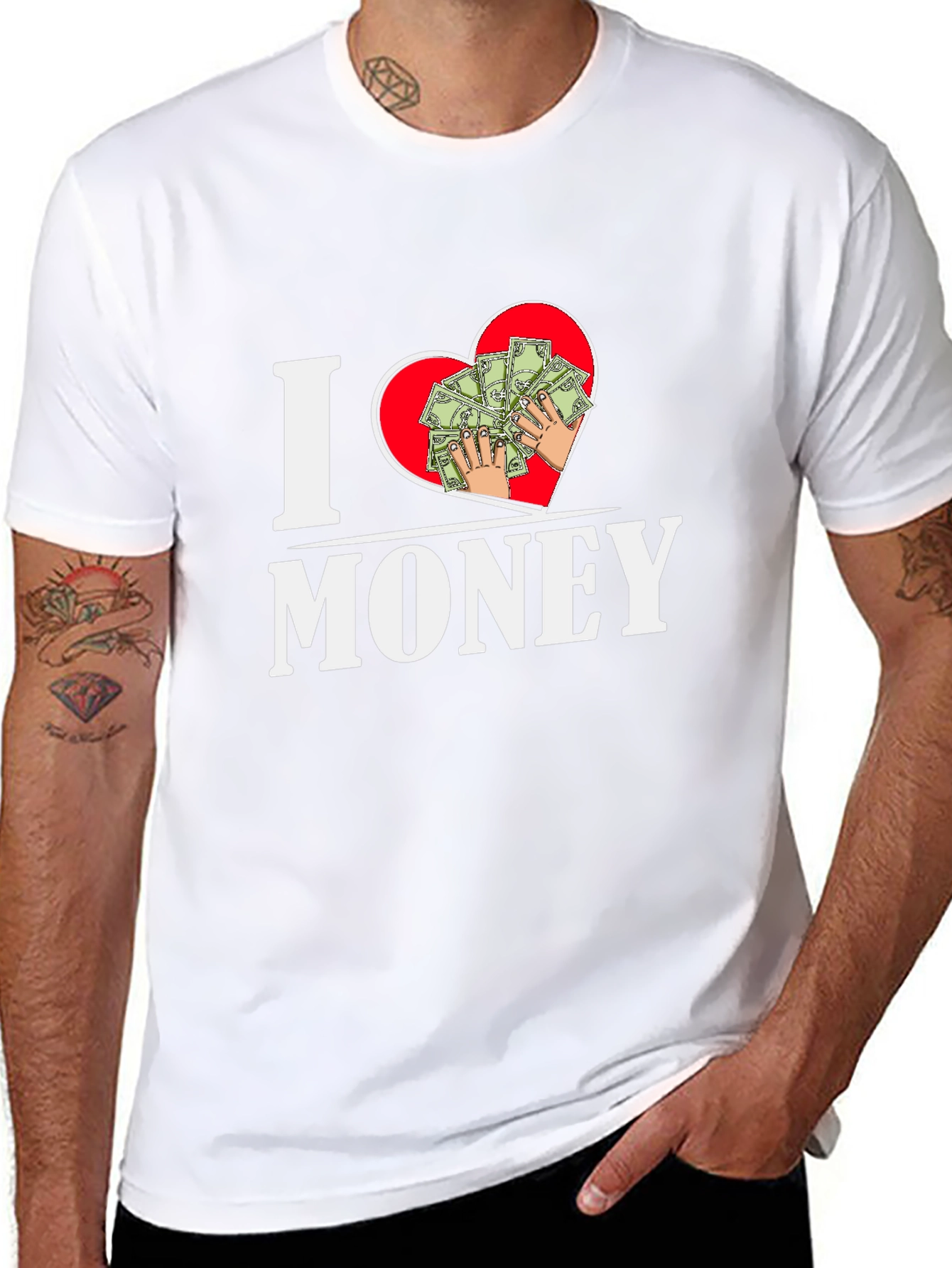 I Heart Money Graphic T-Shirt - Black