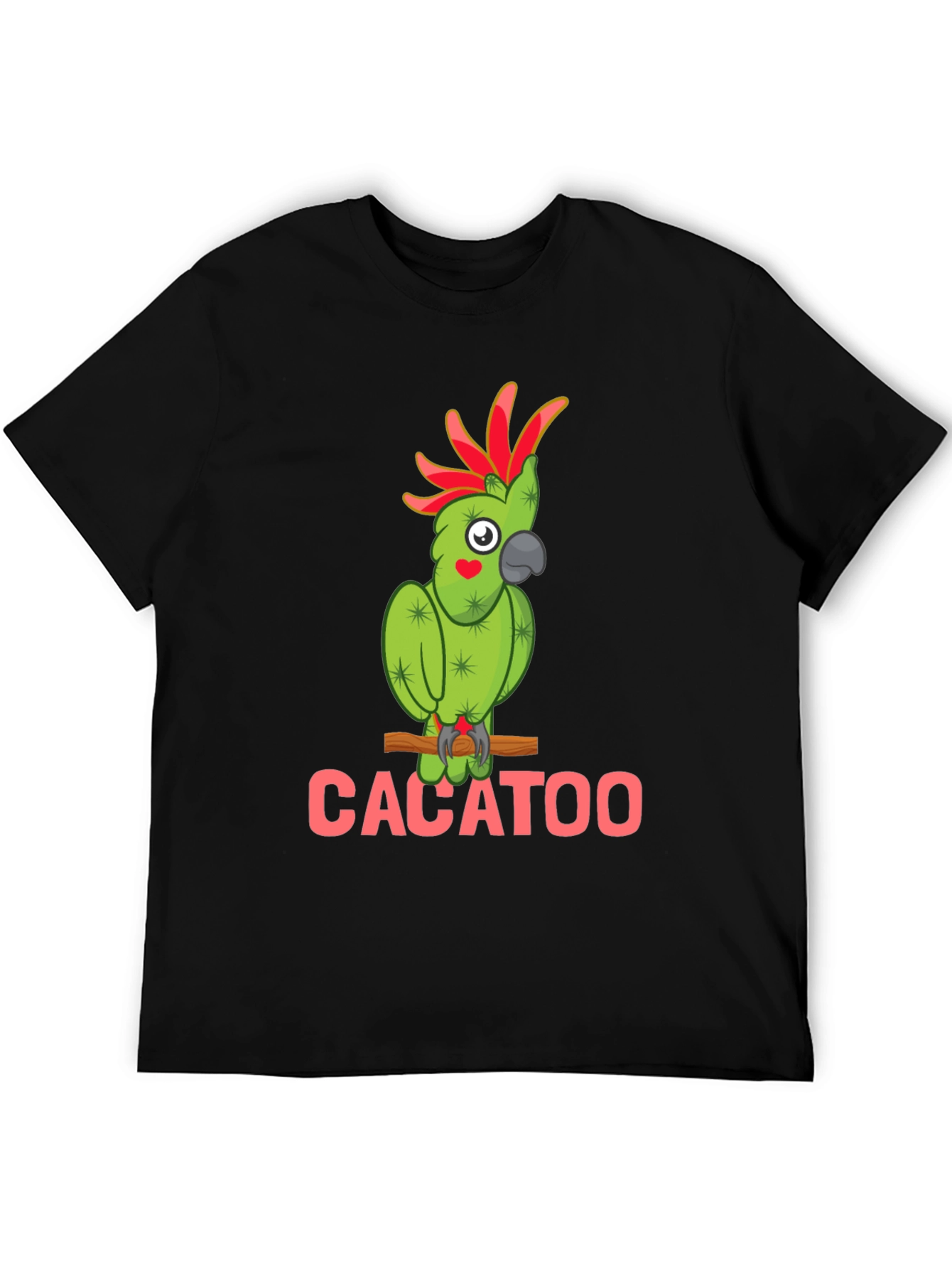 Cacatoo Cactus Parrot Graphic Tee - Fun Animal T-Shirt