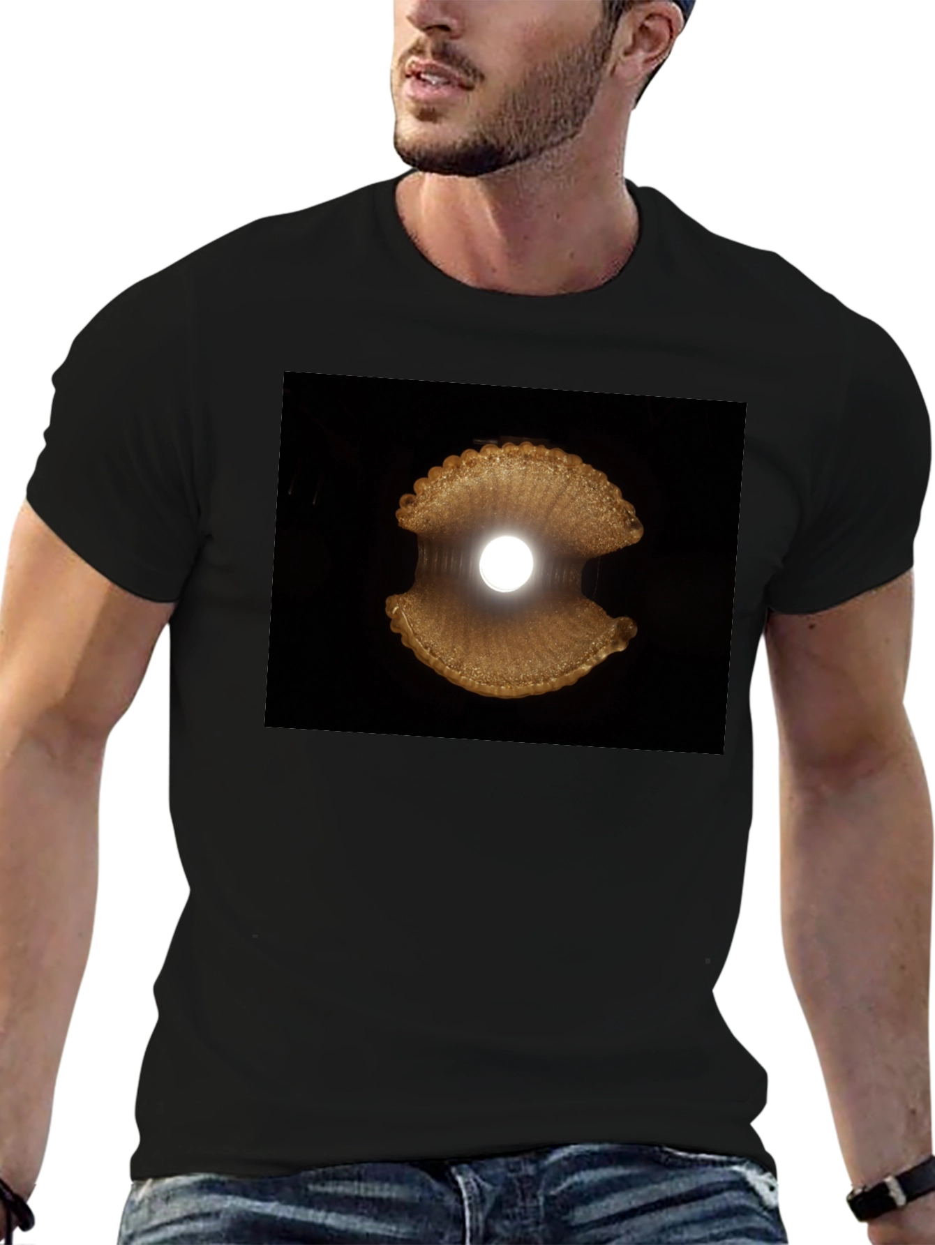 Abstract Sea Shell Graphic Tee - Modern Black T-Shirt