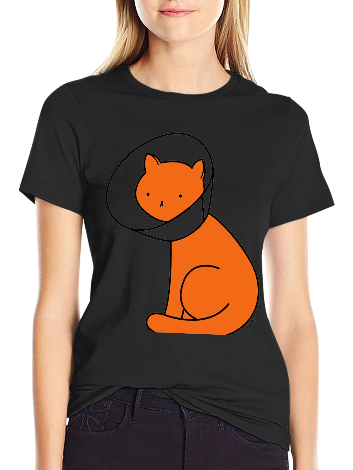 Cone Cat T-Shirt - Unisex Black Tee
