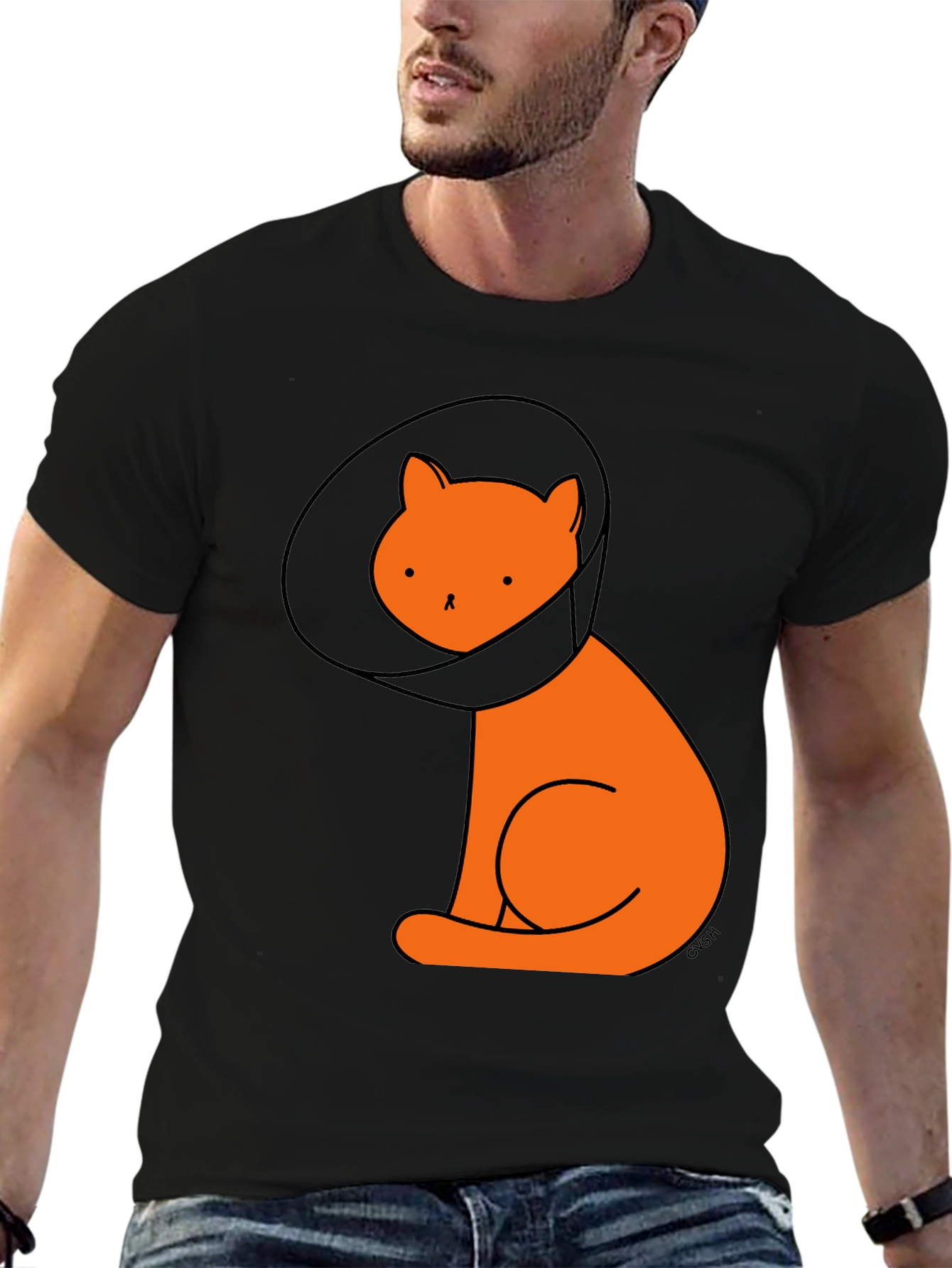 Cone Cat T-Shirt - Unisex Black Tee
