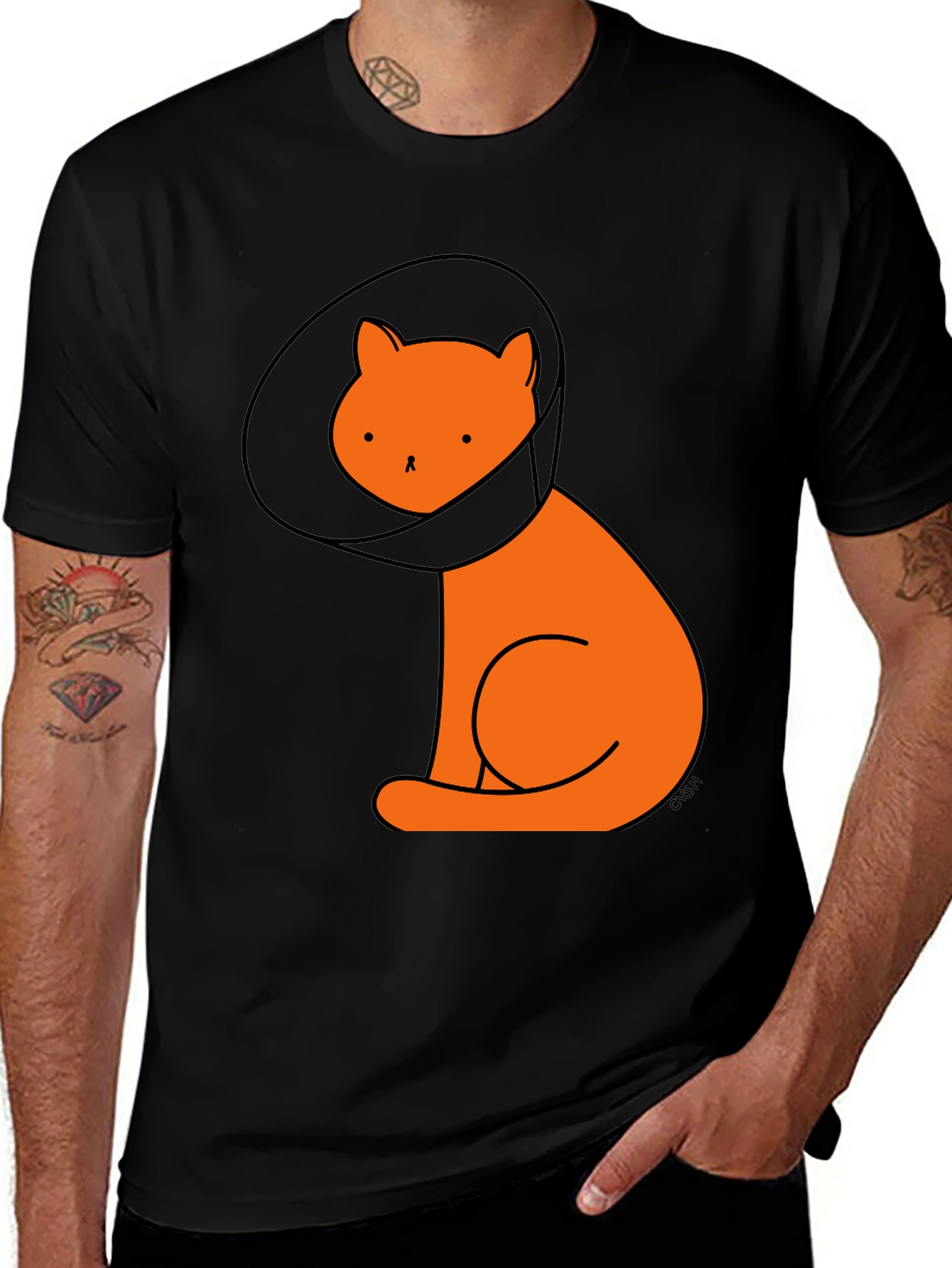 Cone Cat T-Shirt - Unisex Black Tee