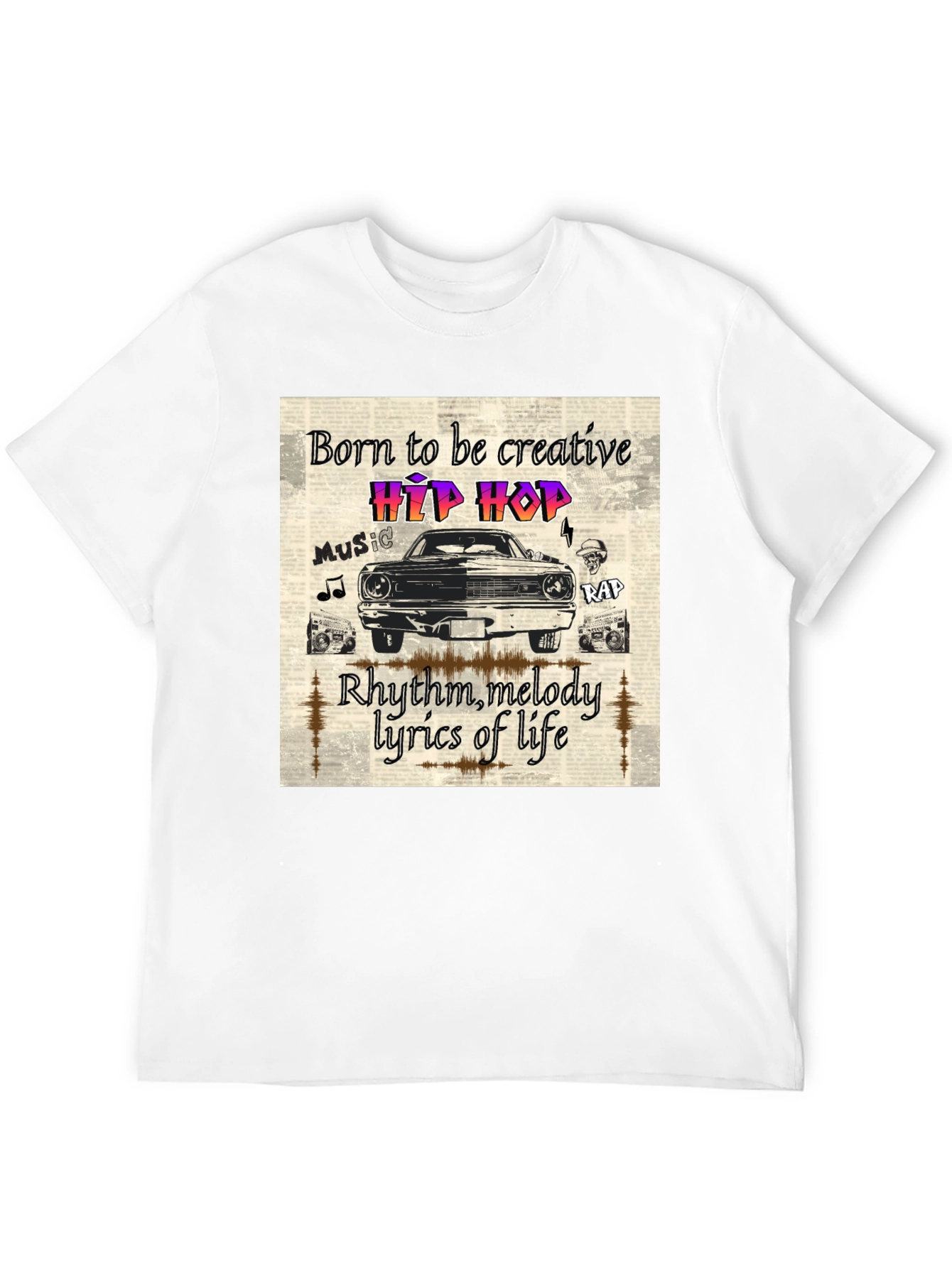 Born to be Creative Hip Hop Graphic Tee
