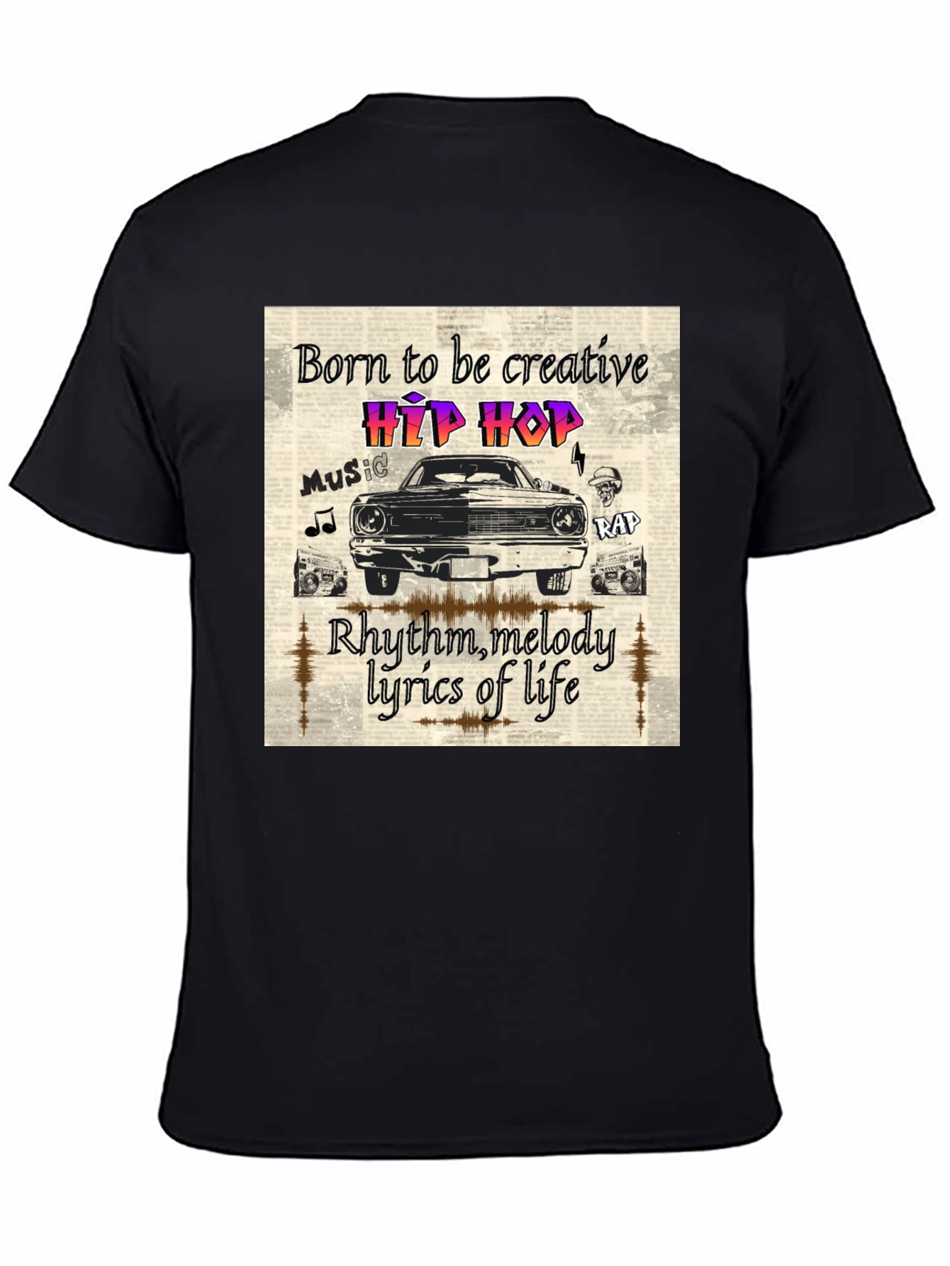 Born to be Creative Hip Hop Graphic Tee