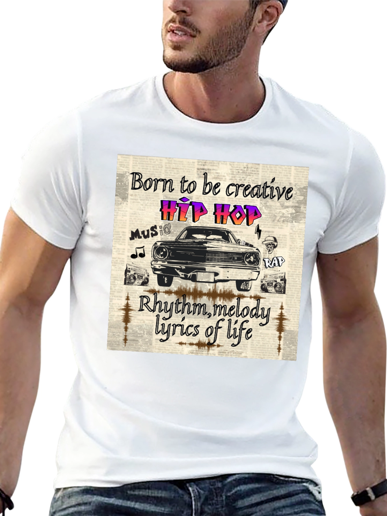 Born to be Creative Hip Hop Graphic Tee