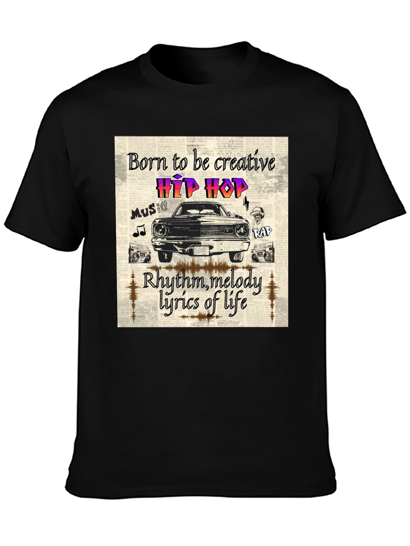Born to be Creative Hip Hop Graphic Tee