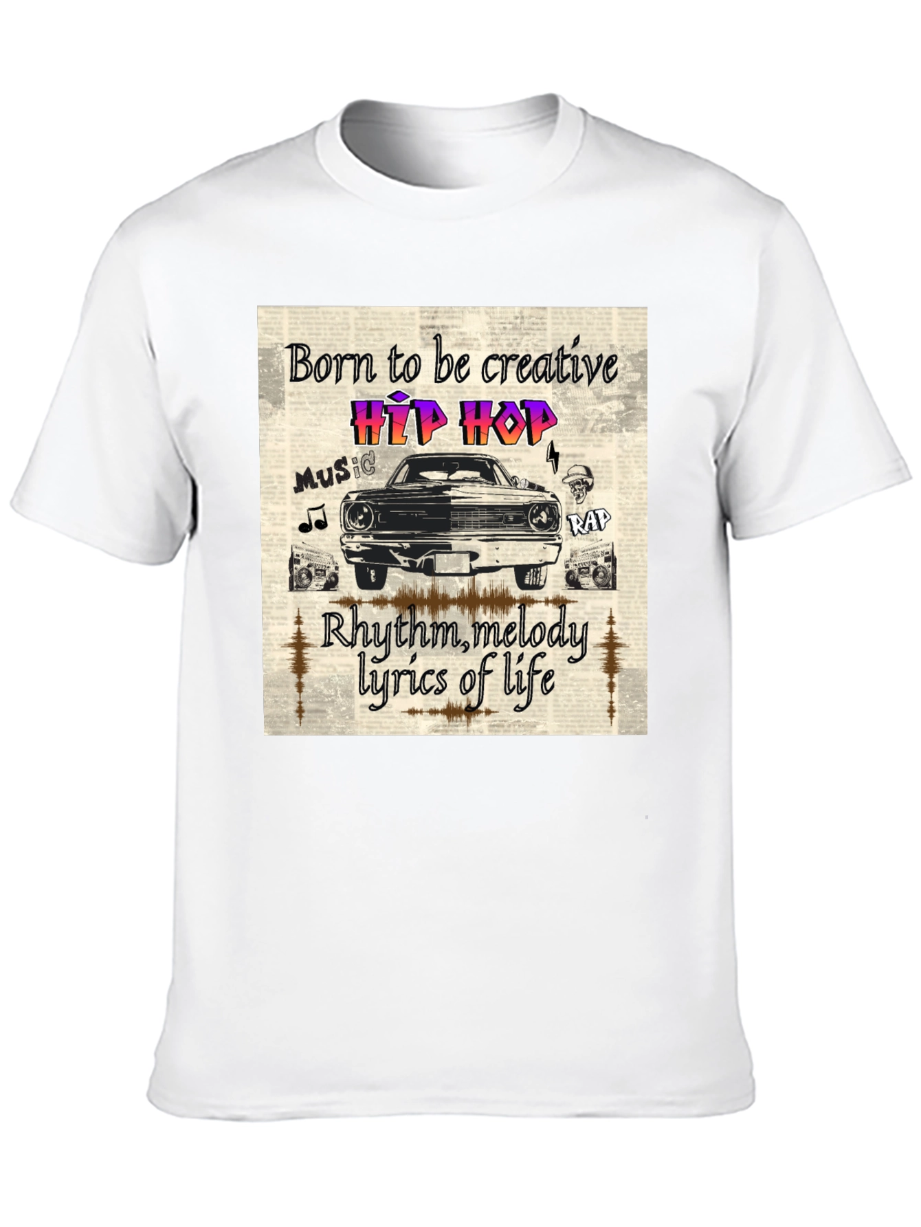 Born to be Creative Hip Hop Graphic Tee