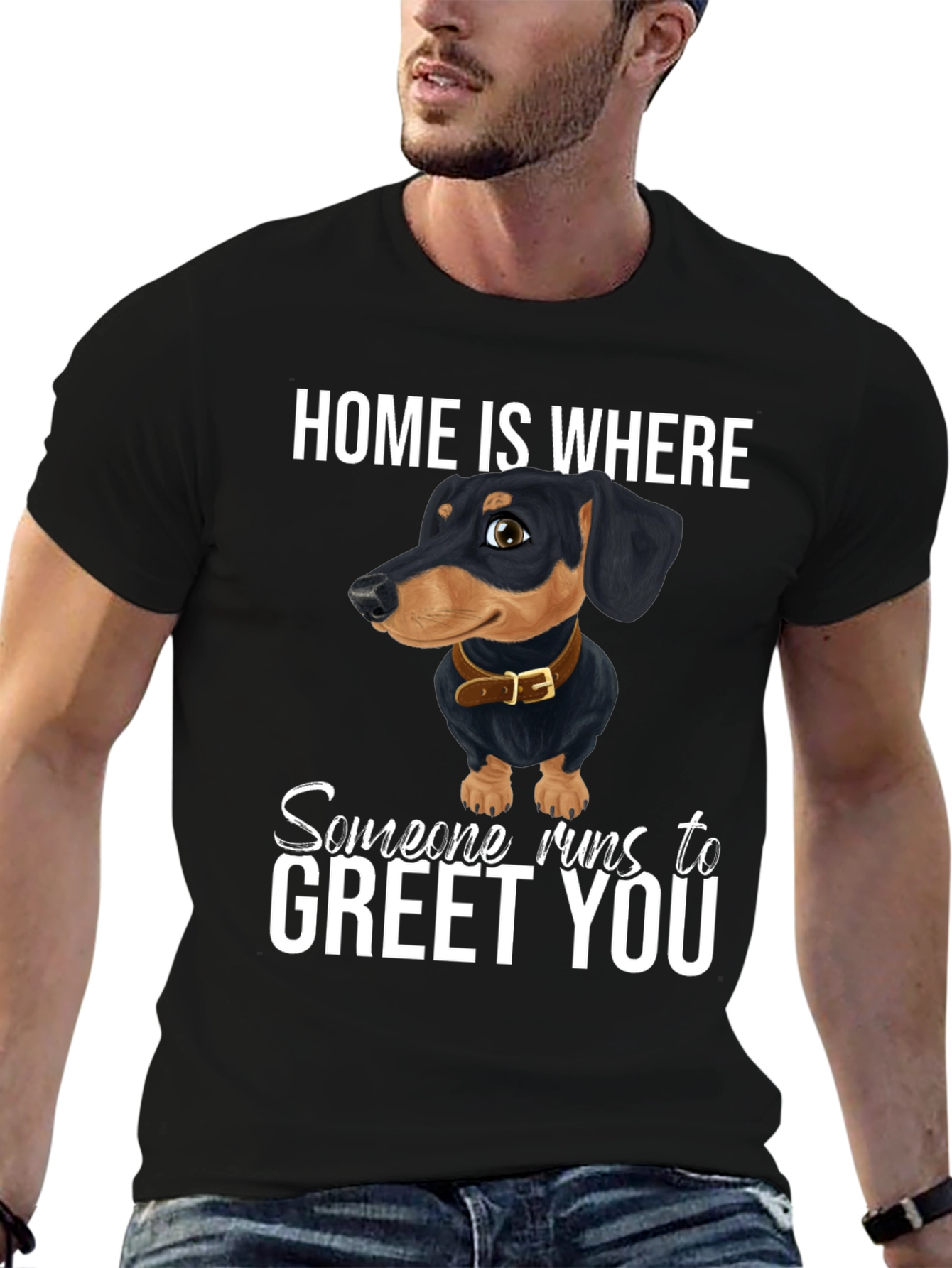 Home Is Where My Dog Is T-Shirt – Cute Dachshund Lover Tee