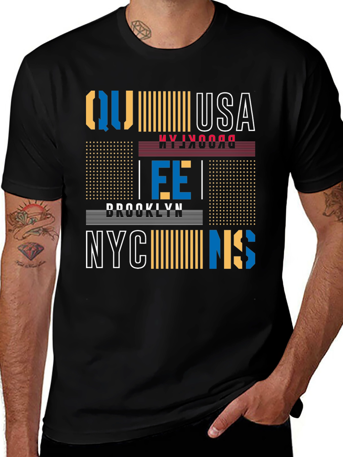 Brooklyn NYC Graphic Print Mens Black T-Shirt