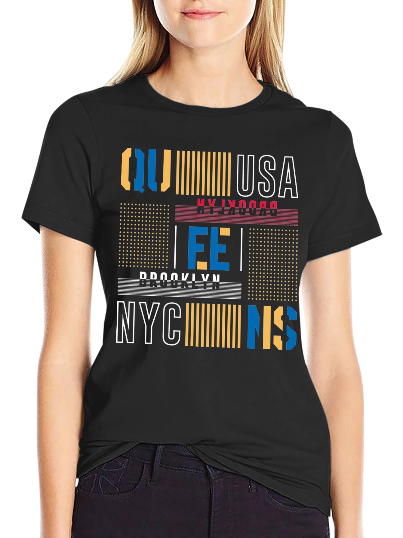 Brooklyn NYC Graphic Print Mens Black T-Shirt