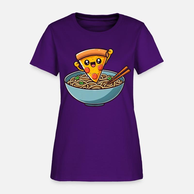 Kawaii Salami Pizza Dancing in Ramen Noodle Soup