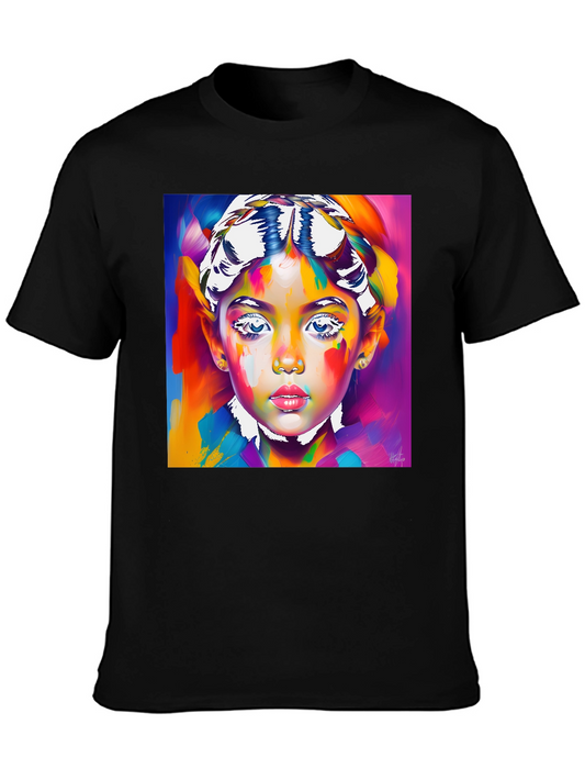 Colorful Art Girl Graphic T-Shirt