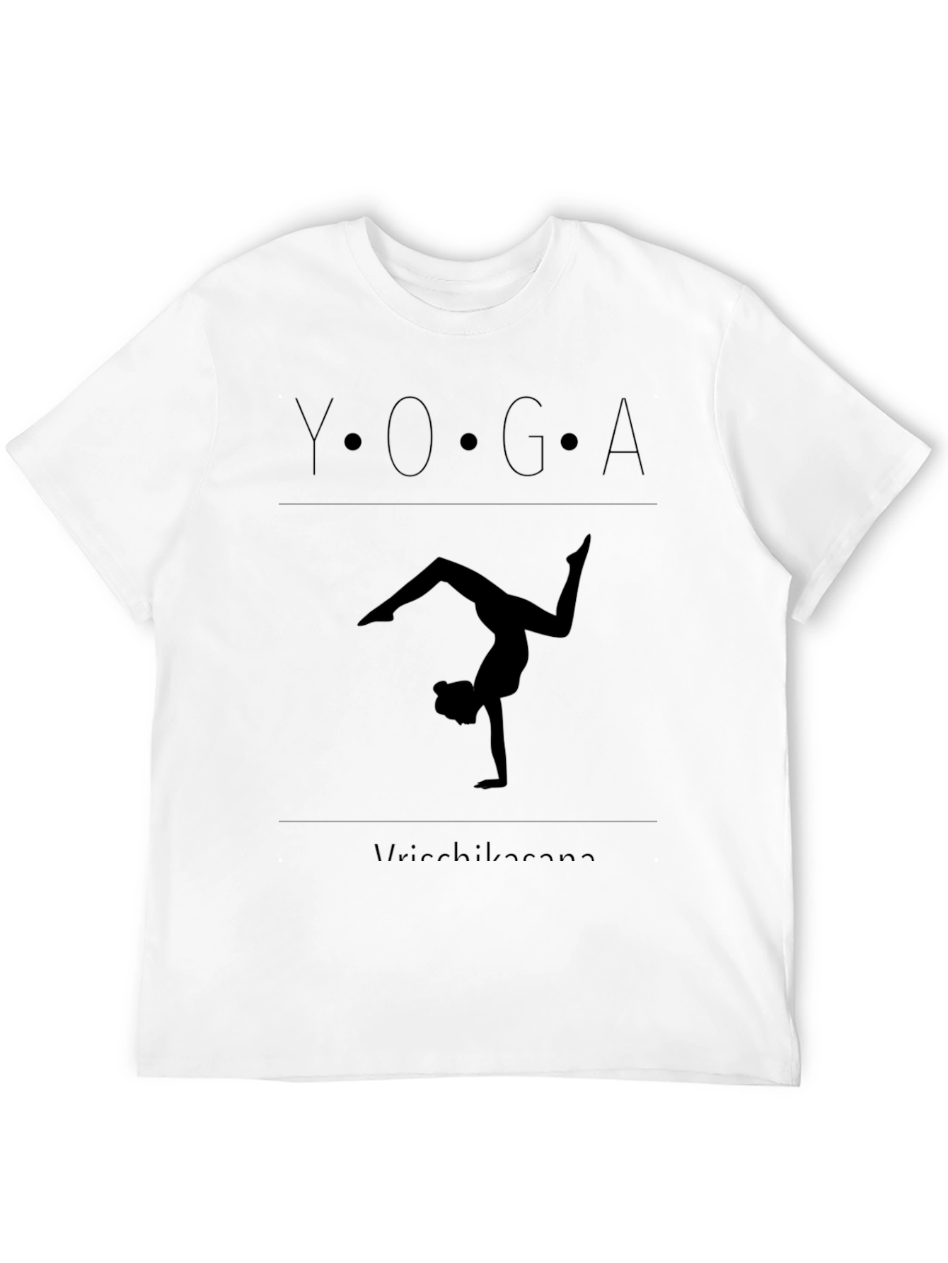 Yoga Vrksasana Pose Black T-Shirt