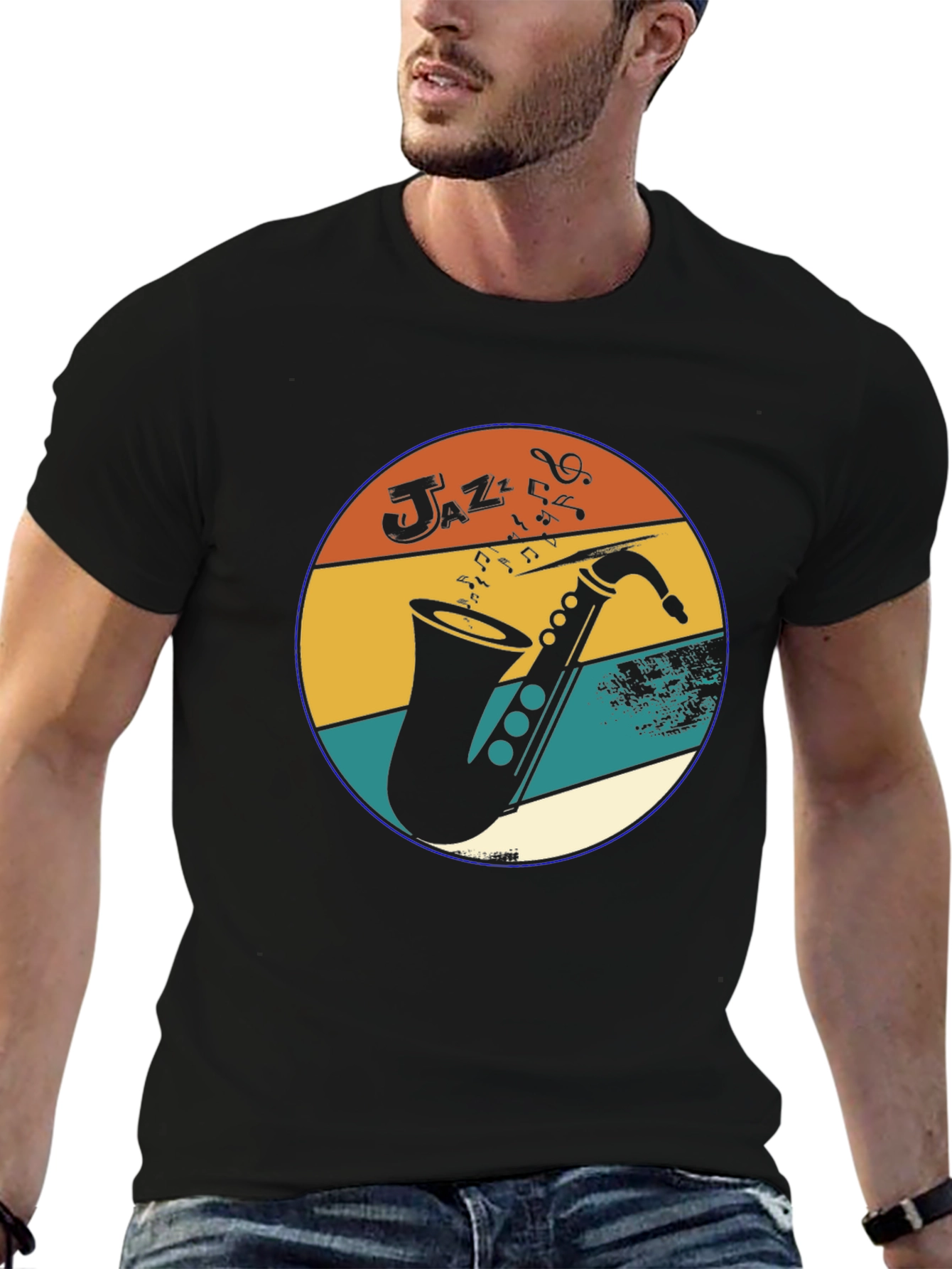 Retro Jazz Saxophone Graphic Tee