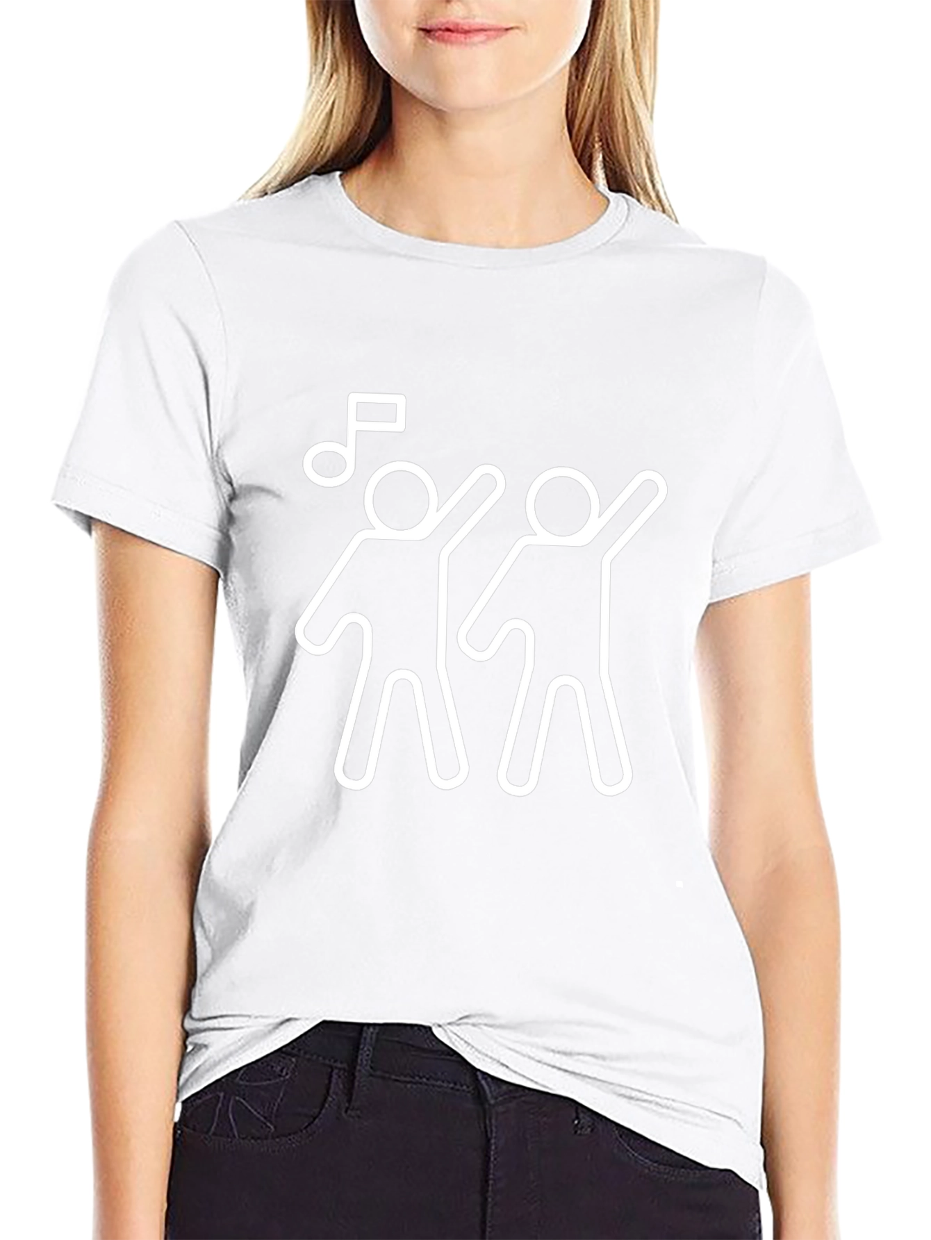 Dancing Duo Tee - Fun Graphic Black T-Shirt