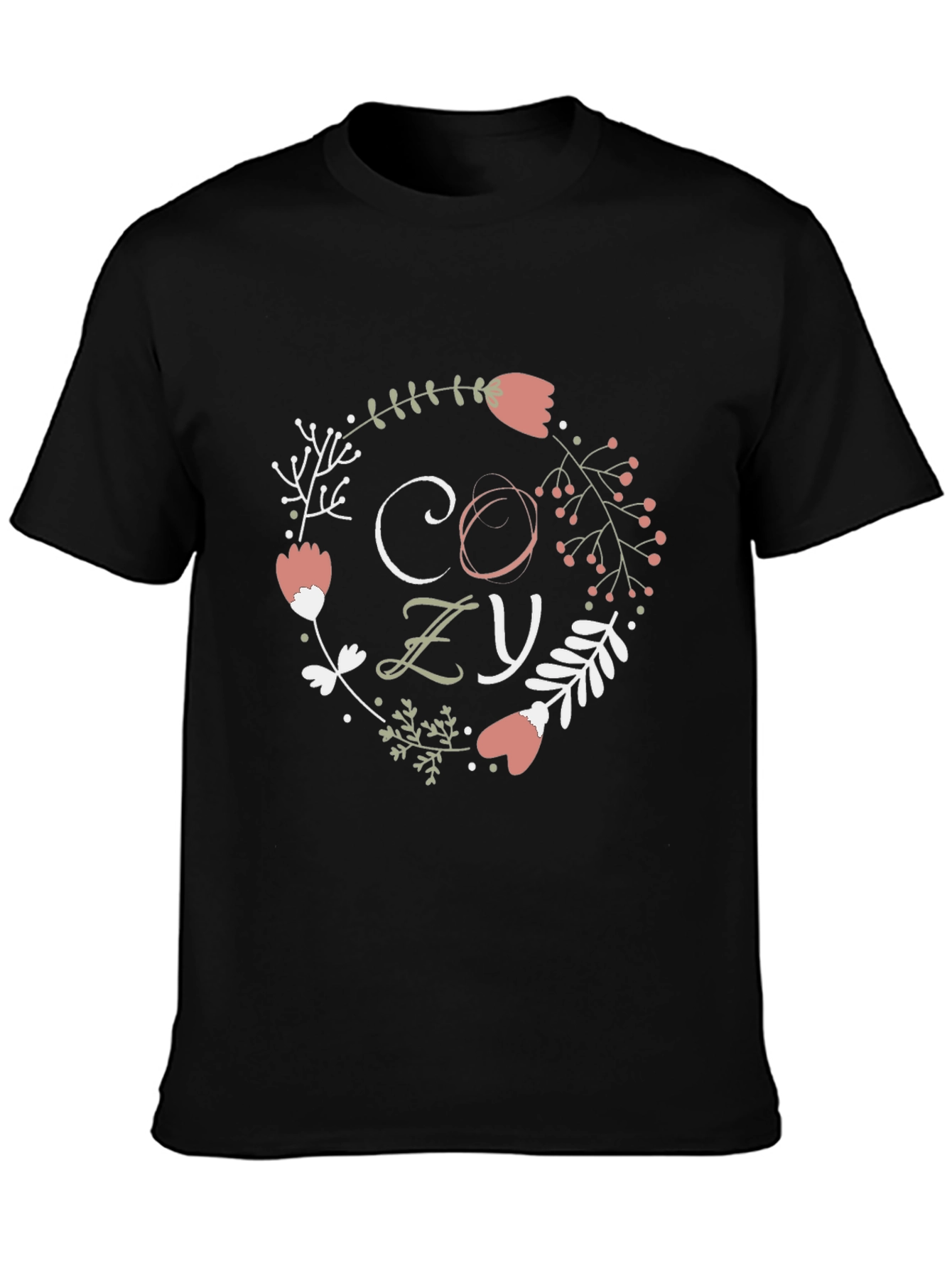 Cozy Floral Wreath Graphic Tee