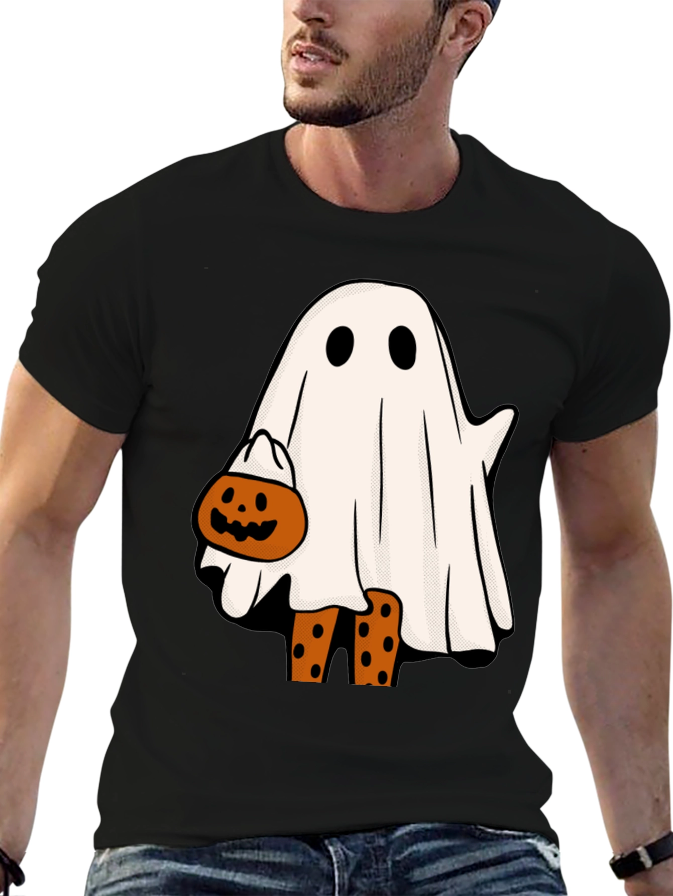 Halloween Ghost with Pumpkin T-Shirt