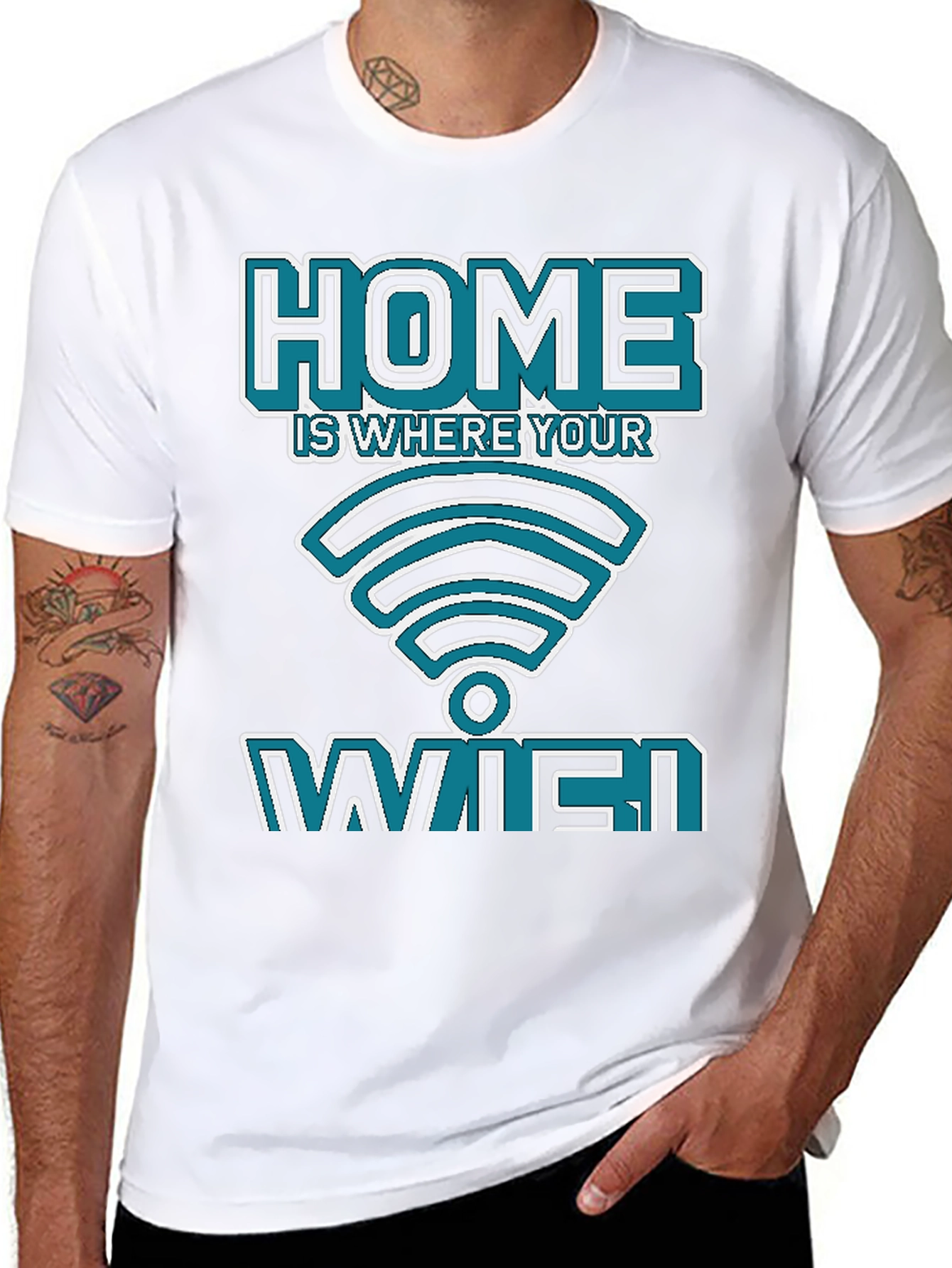 Home is Where Your WiFi Is Black Graphic T-Shirt