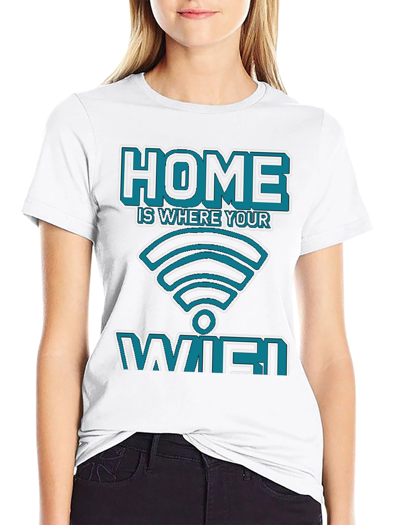 Home is Where Your WiFi Is Black Graphic T-Shirt