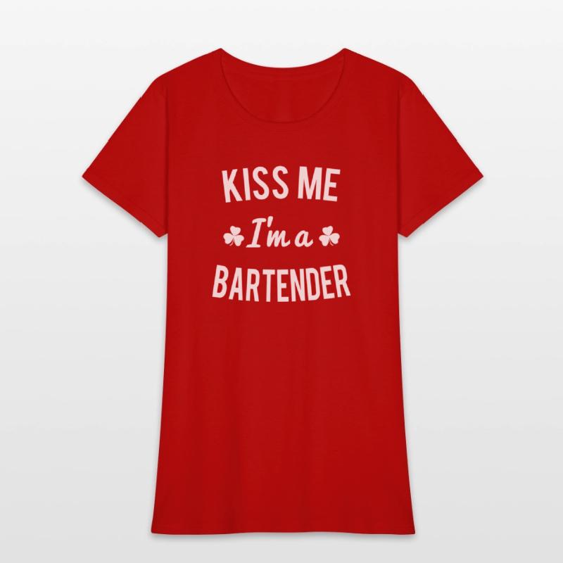 Kiss Me Im A Bartender red