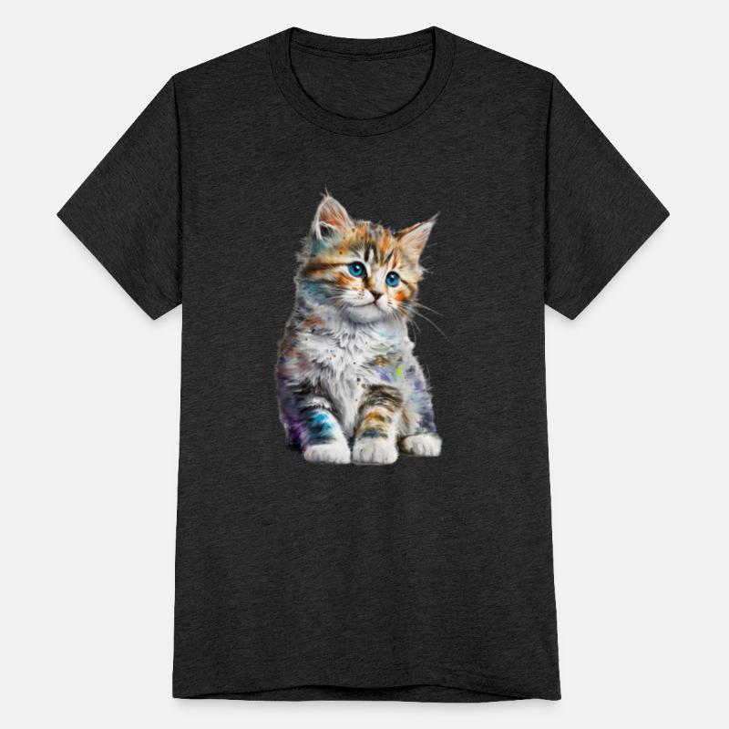 Kitty cat colorful cat watercolor