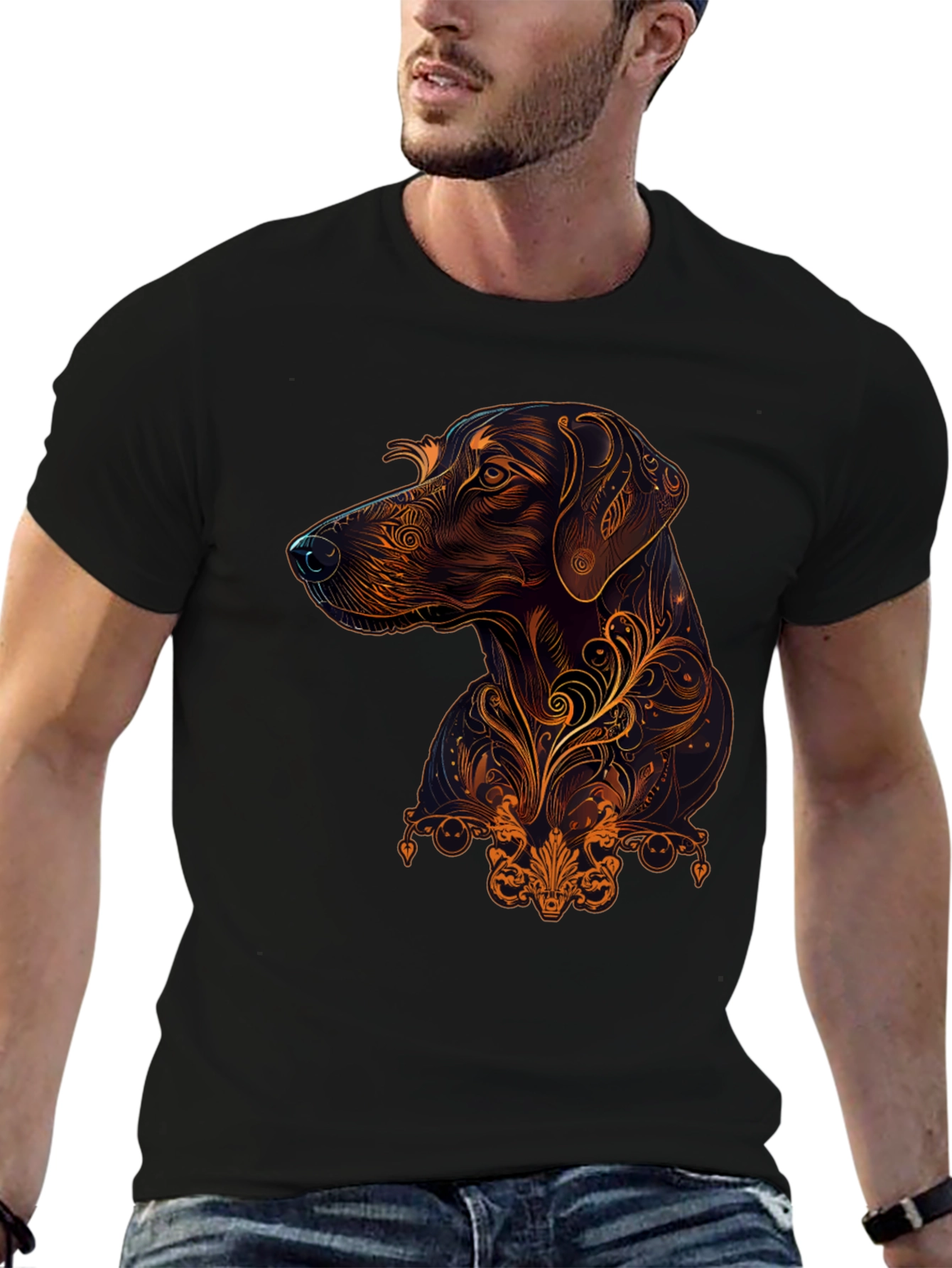 Swirl Art Dog T-Shirt – Stylish Dog Lover Graphic Tee