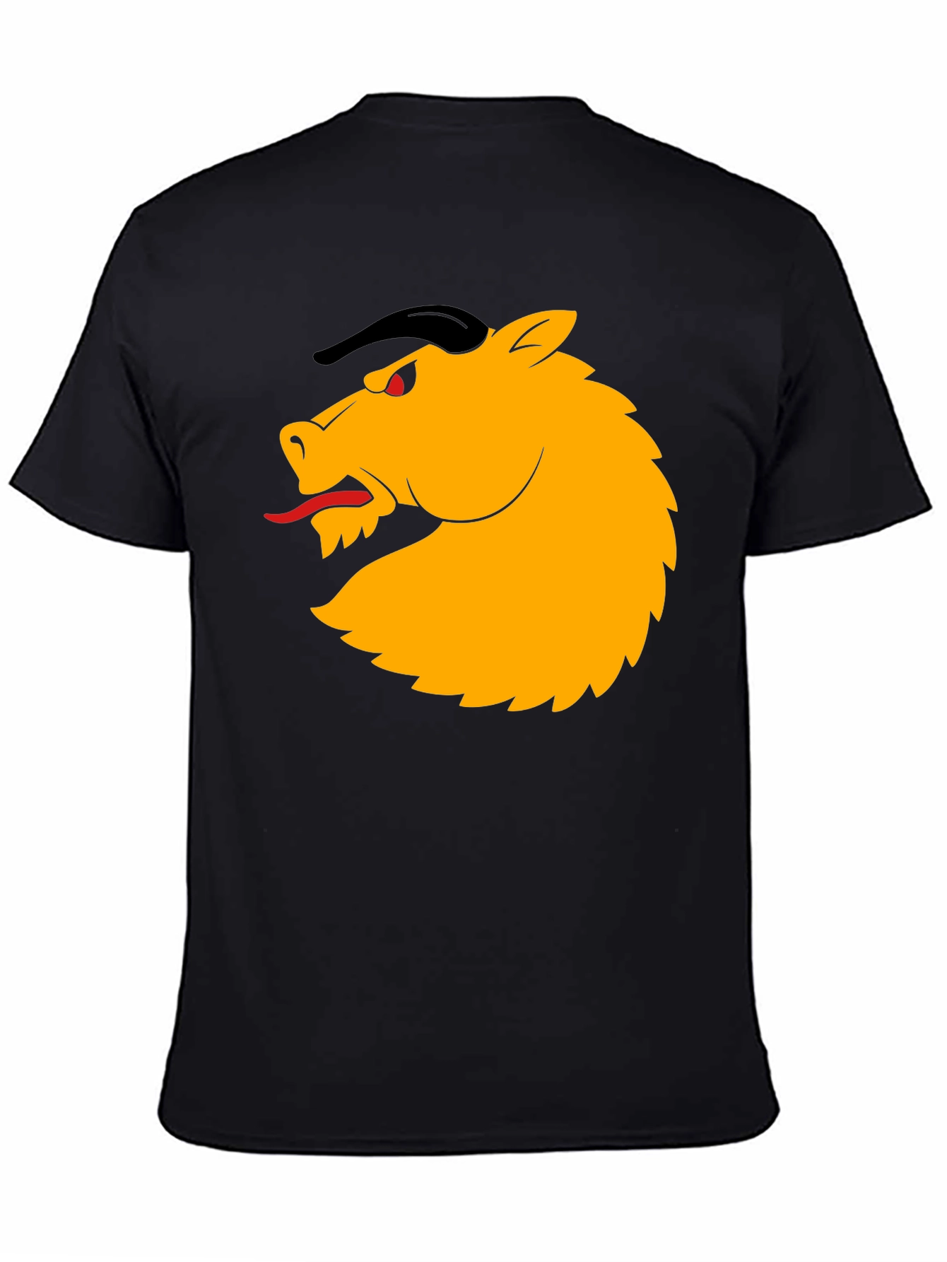 Black T-Shirt with Horse Design